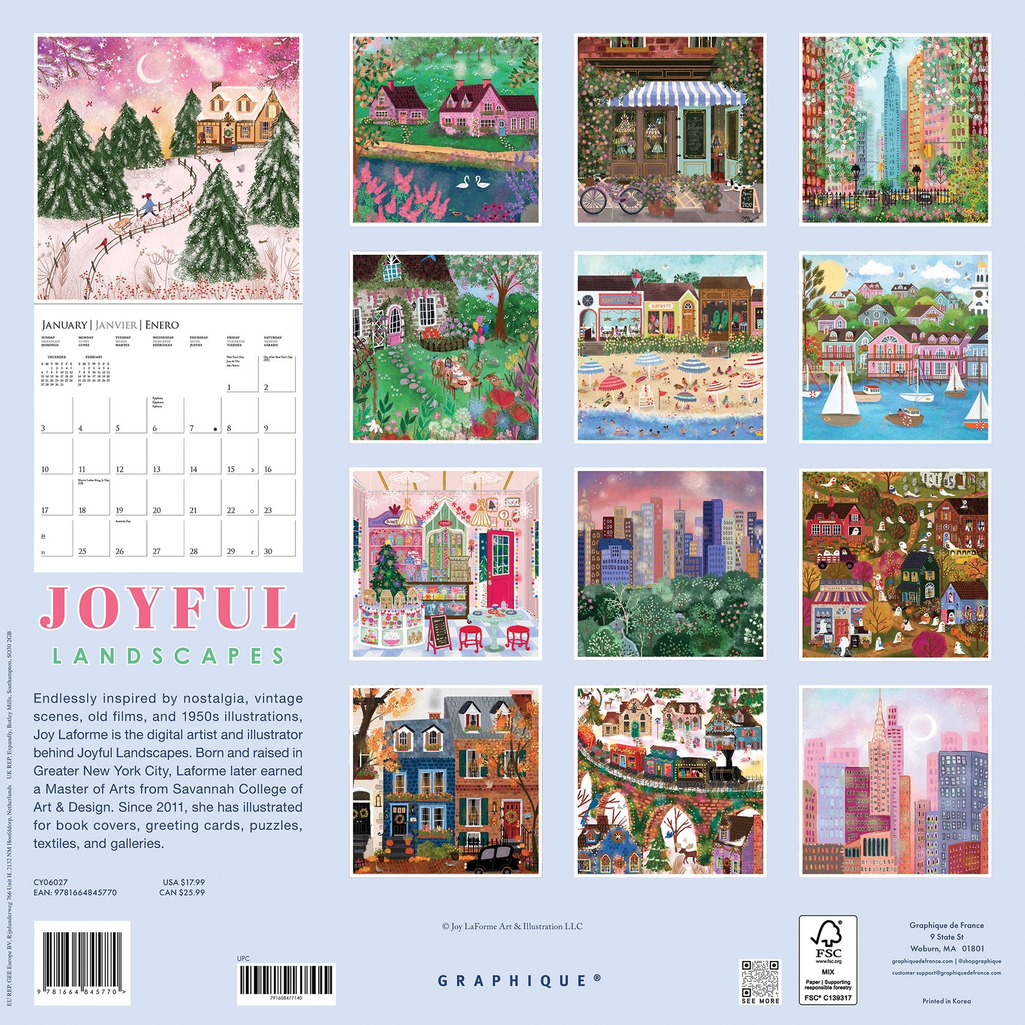 2027 Joyful Landscapes Wall Calendar