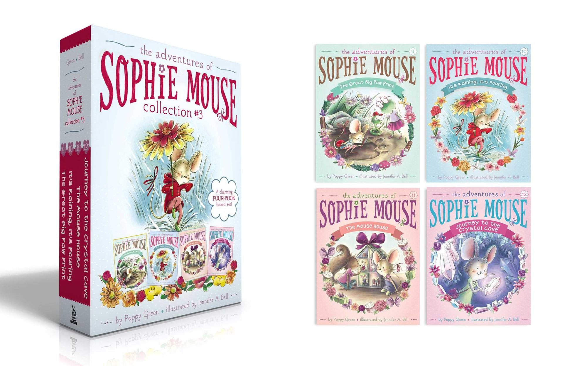 The Adventures of Sophie Mouse Collection #3 (Boxed Set): The Great Big Paw Print; It's Raining, It's Pouring; The Mouse House; Journey to the Crystal Cave