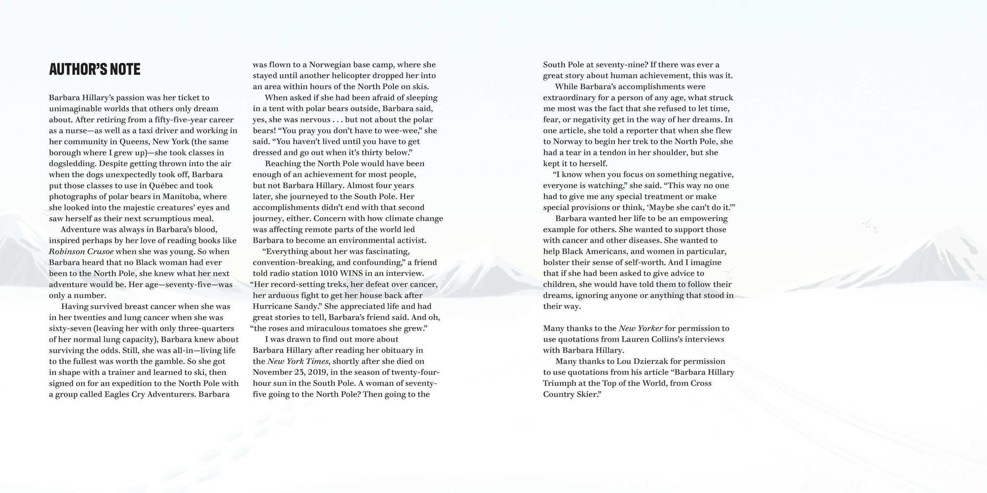 To the Top of the World: Barbara Hillary, the First Black Woman to Reach the North and South Poles