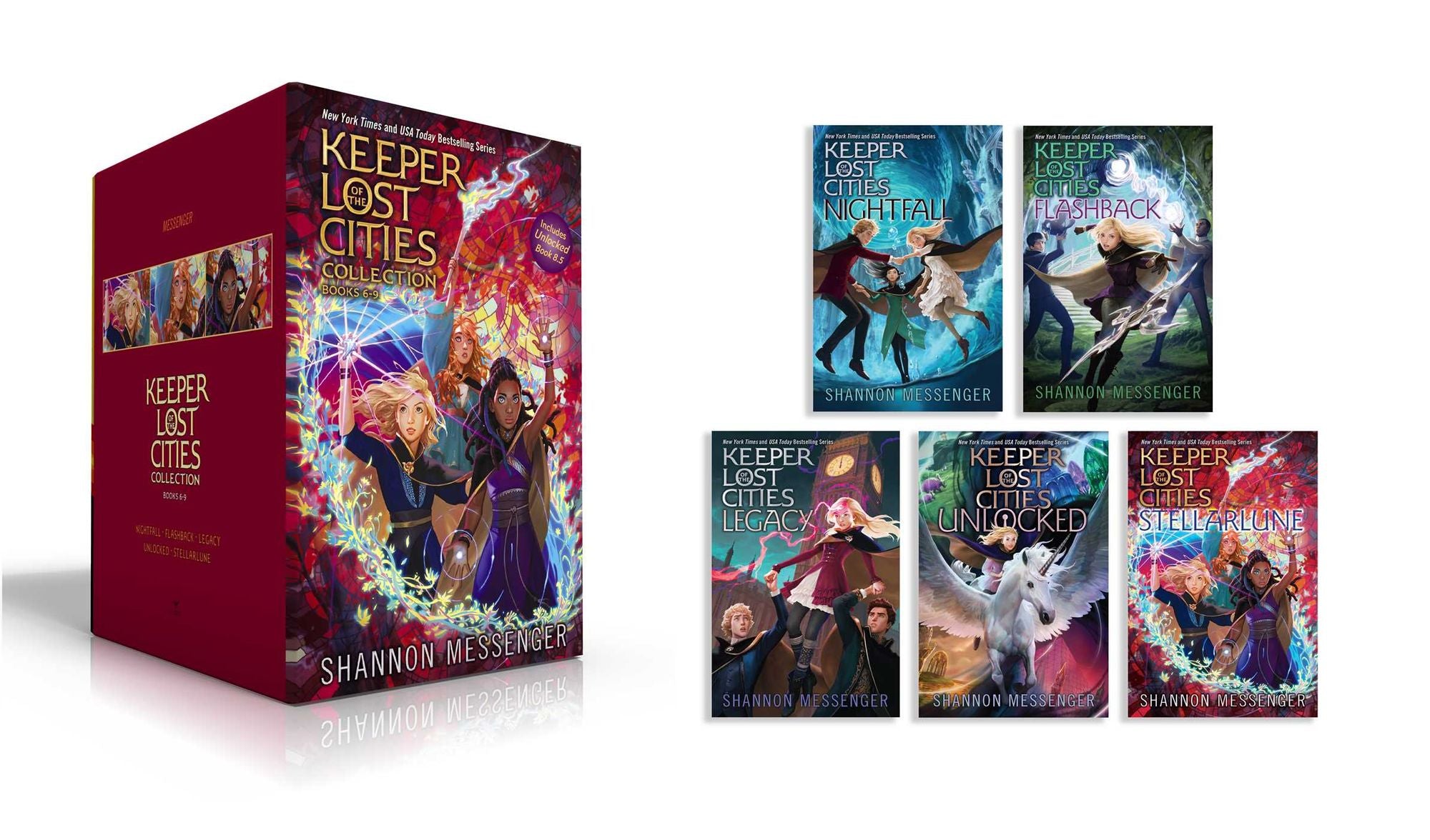 Keeper of the Lost Cities Collection Books 6-9 (Boxed Set): Nightfall; Flashback; Legacy; Unlocked Book 8.5; Stellarlune