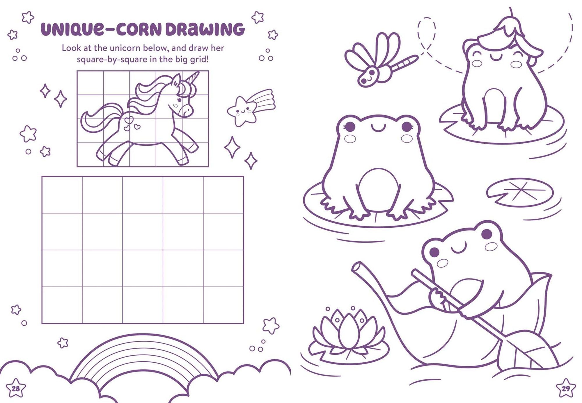 Kawaii Cuties: Coloring Book with Rainbow Pencil