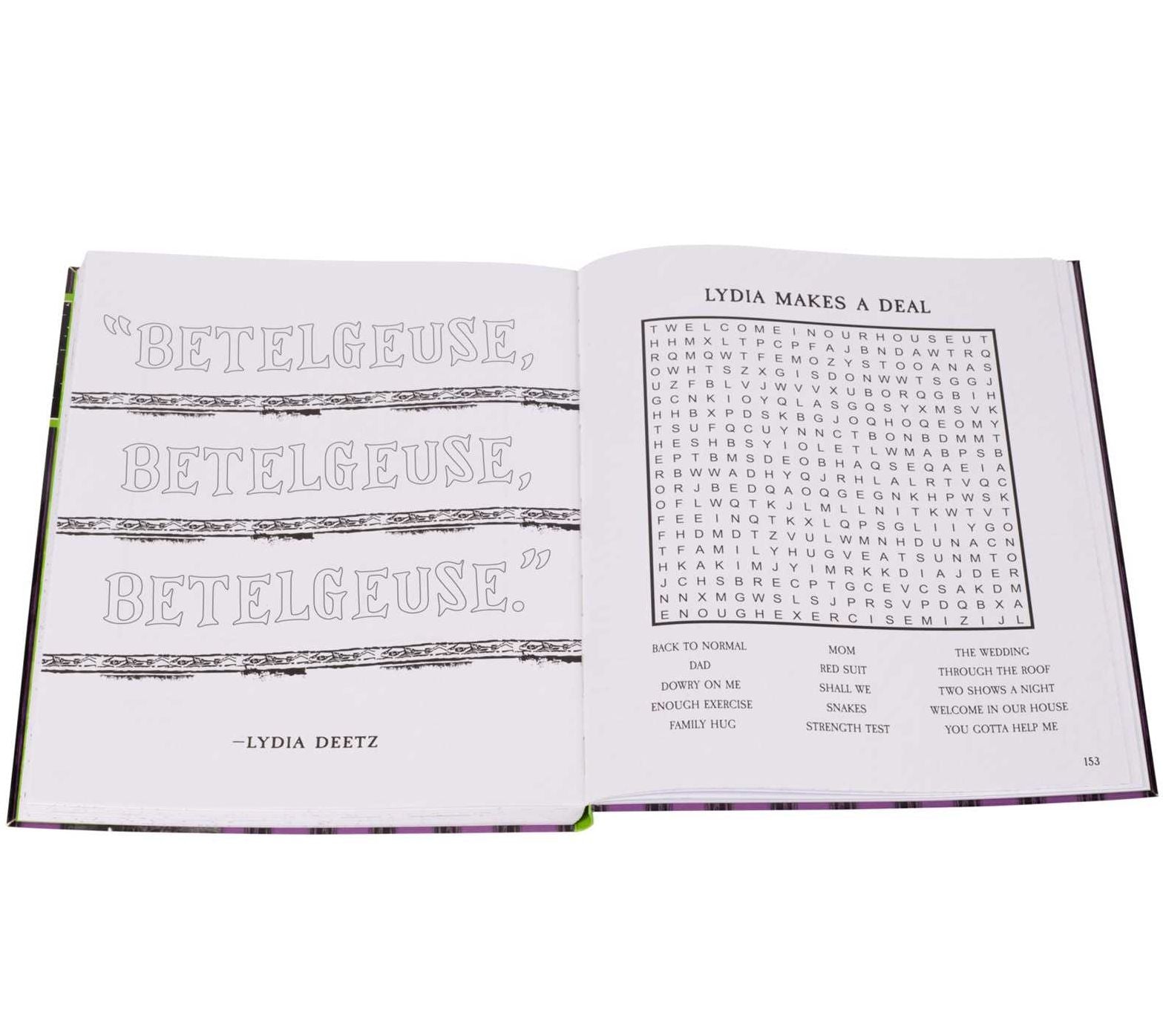 Beetlejuice Word Search, Quips, Quotes, and Coloring
