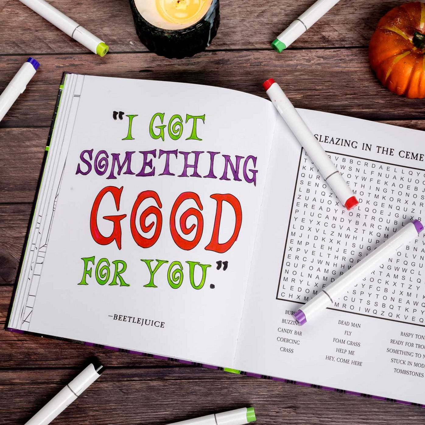 Beetlejuice Word Search, Quips, Quotes, and Coloring