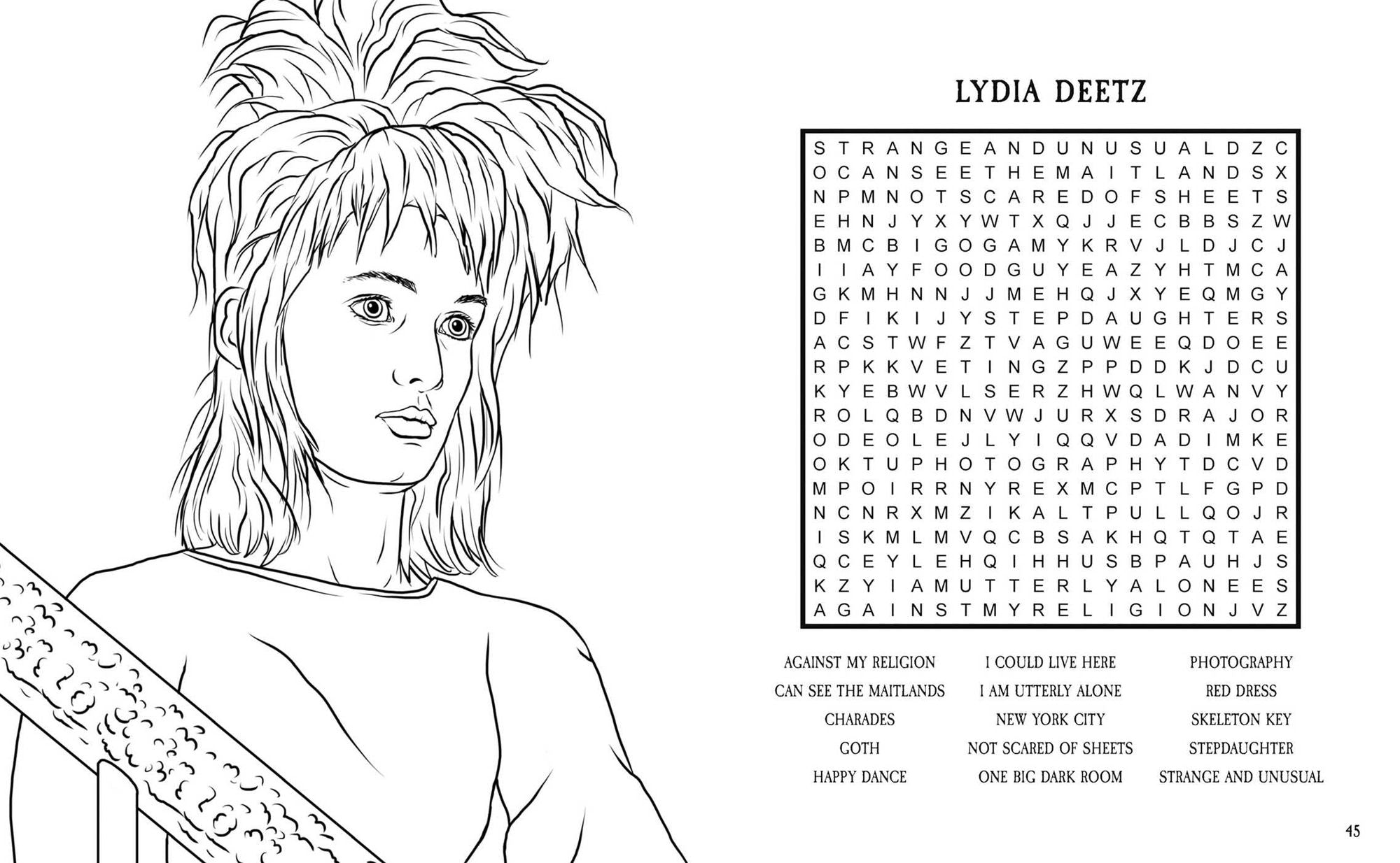 Beetlejuice Word Search, Quips, Quotes, and Coloring