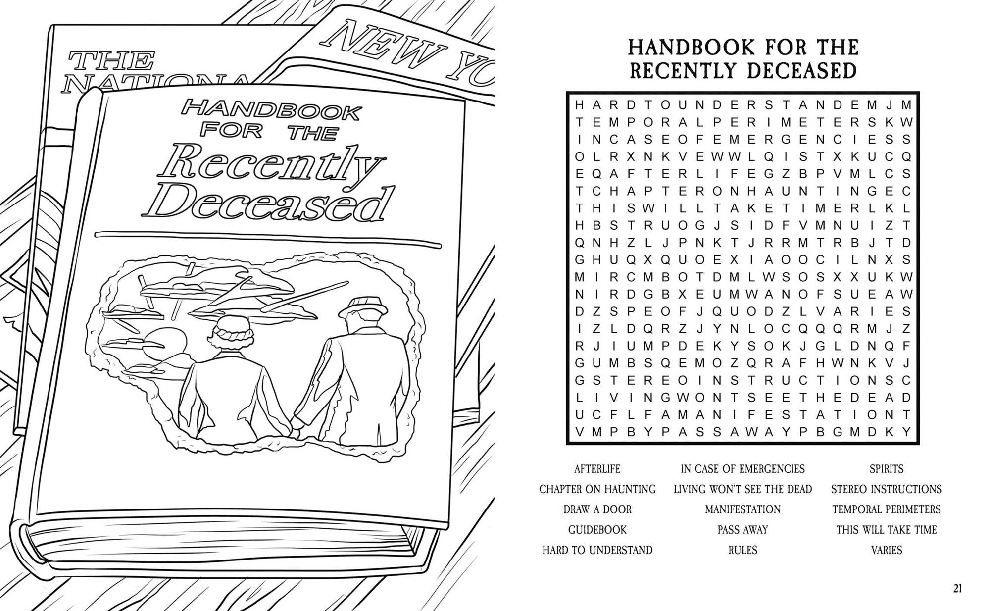 Beetlejuice Word Search, Quips, Quotes, and Coloring