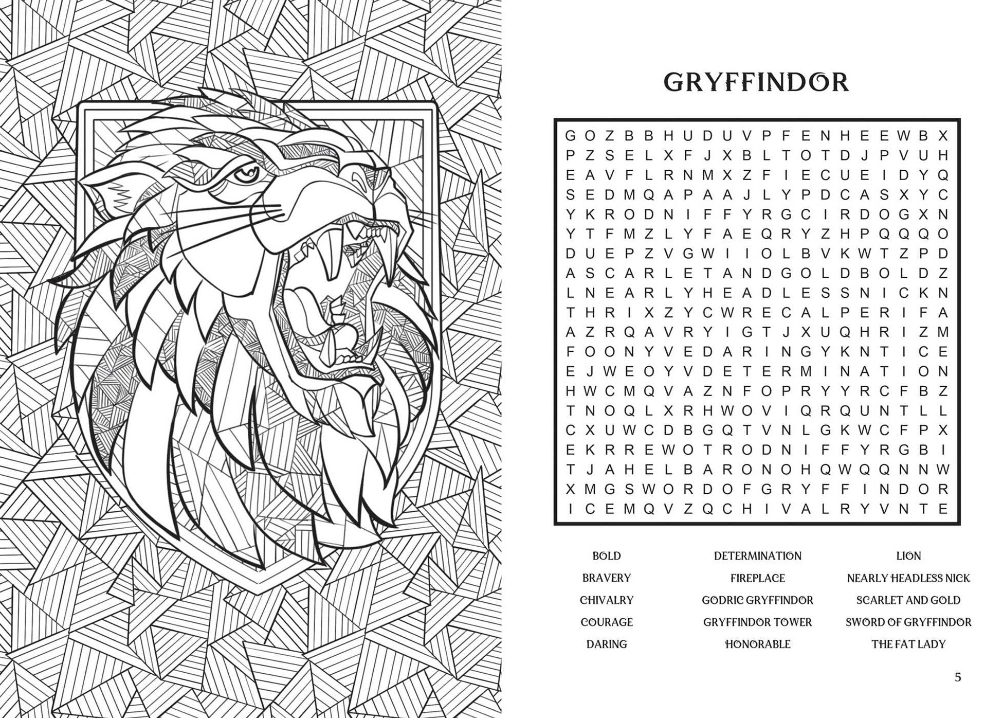 Harry Potter Word Search and Coloring Book