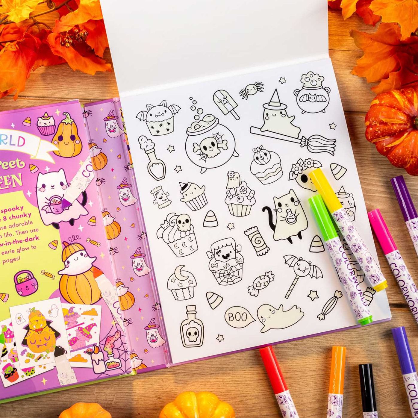 ColorWorld: Spooky Sweet Halloween: Plus 35+ Glow-in-the-Dark Stickers and Over 30 Pages to Color!