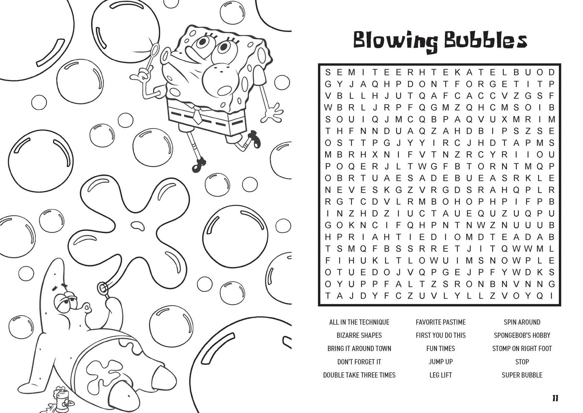 SpongeBob SquarePants Word Search and Coloring Book