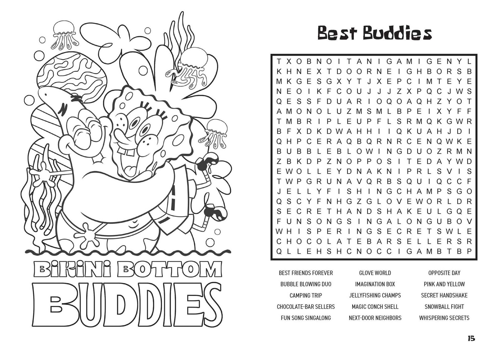 SpongeBob SquarePants Word Search and Coloring Book