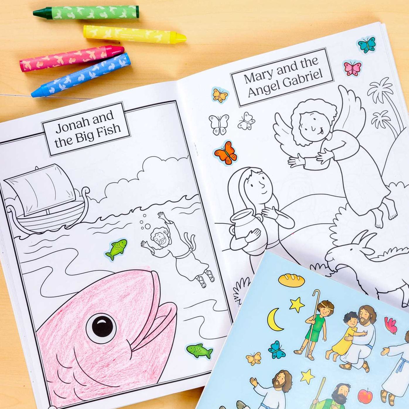 My First Bible Stories Coloring & Activity Book with 4 Crayons and 50+ Stickers