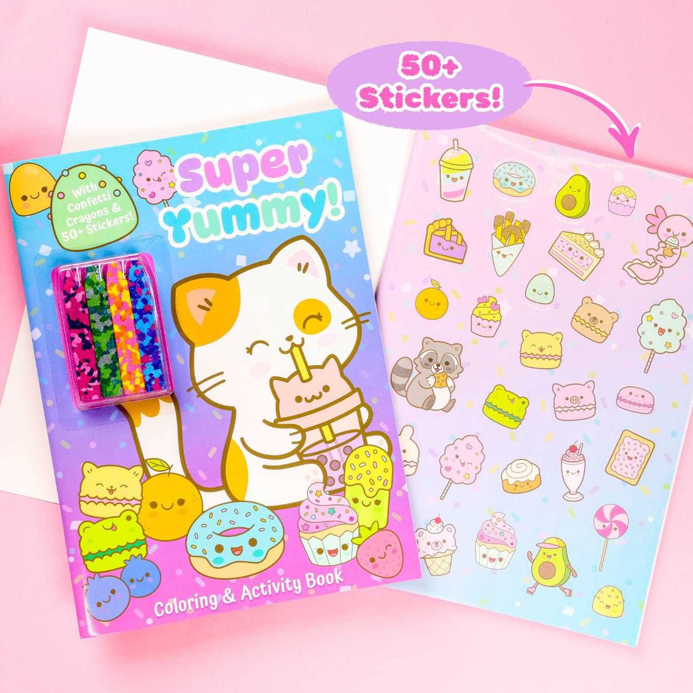 Super Yummy! Coloring & Activity Book with 4 Confetti Crayons and 50+ Stickers