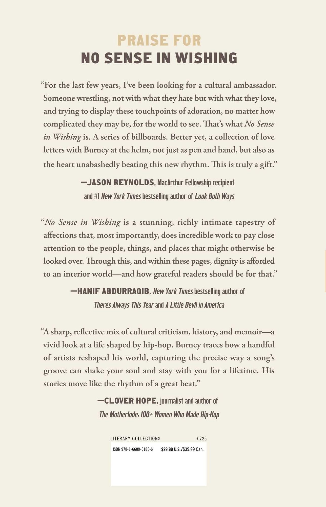 No Sense in Wishing: Essays