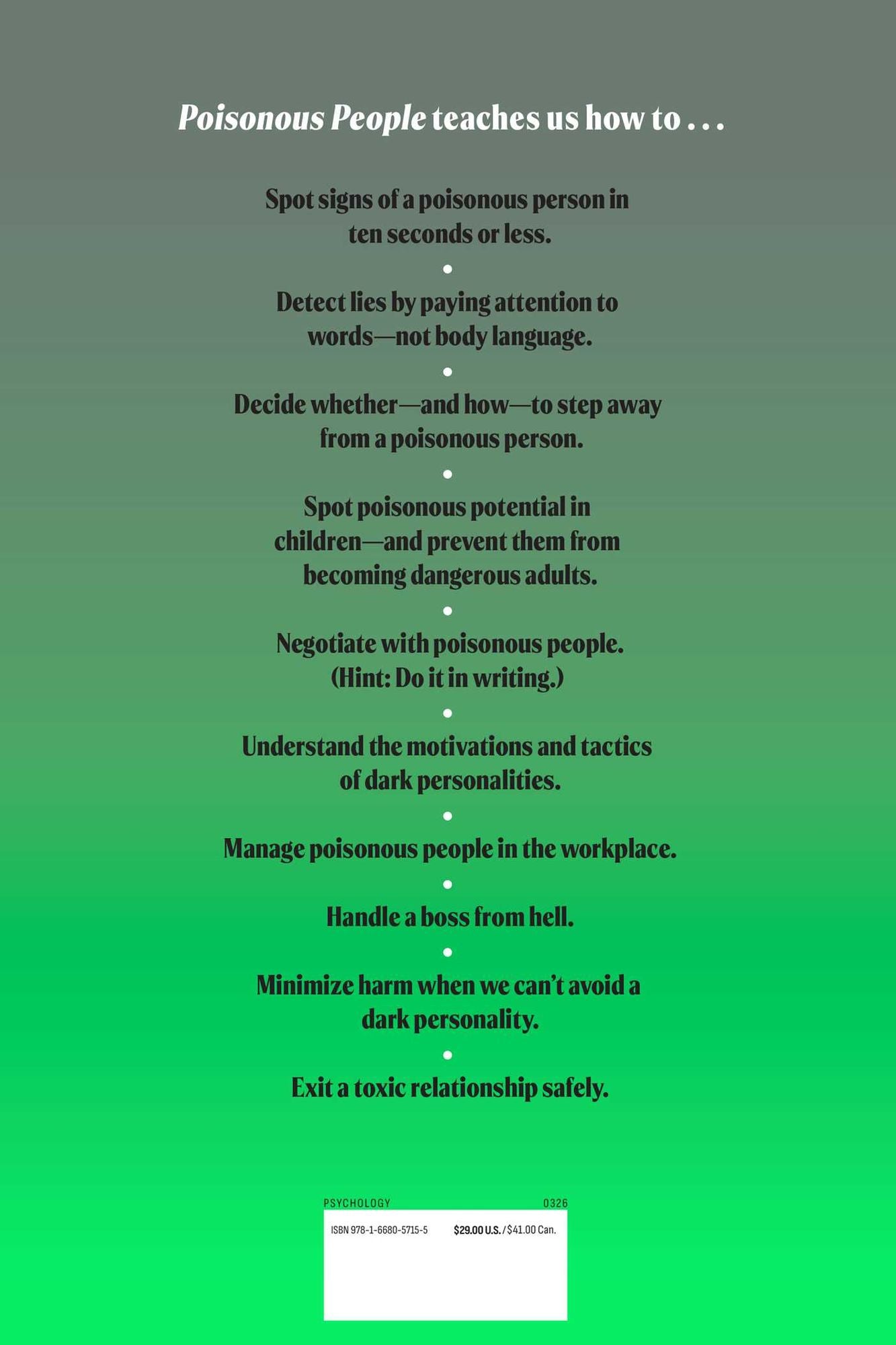 Poisonous People: How to Resist Them and Improve Your Life