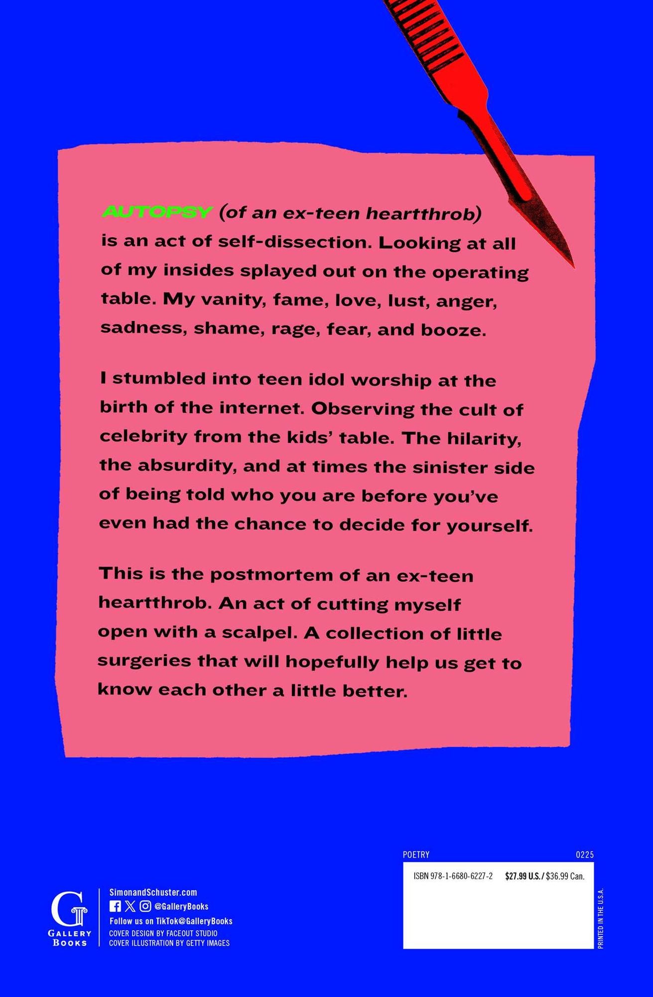 Autopsy (of an Ex-Teen Heartthrob): (poems of rage, love, sex, and sadness)