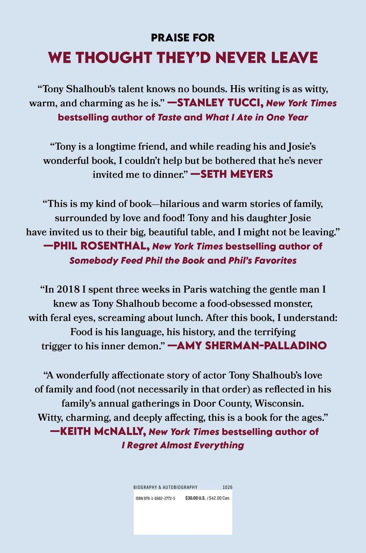 We Thought They'd Never Leave: Musings on Food and Family