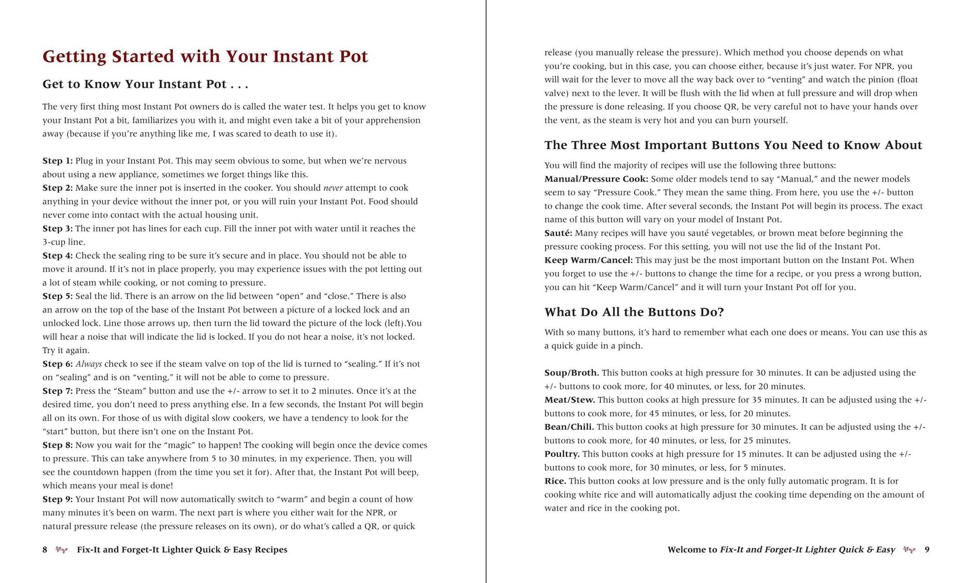 Fix-It and Forget-It Lighter Quick & Easy Recipes: Healthy Instant Pot & Slow Cooker Meals
