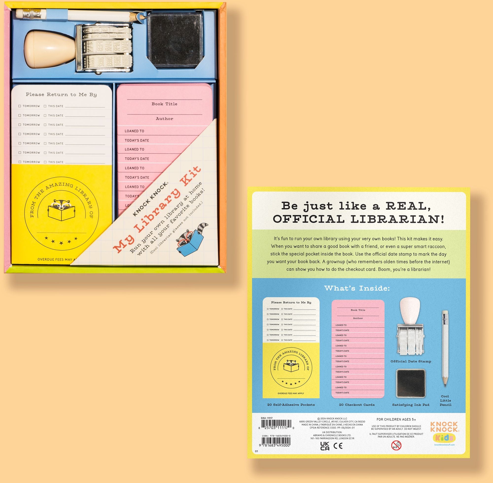My Library Kit: Run Your Own Library At Home! Incl. Card Catalog Checkout Cards, Bookplates, Date Stamp & Inkpad
