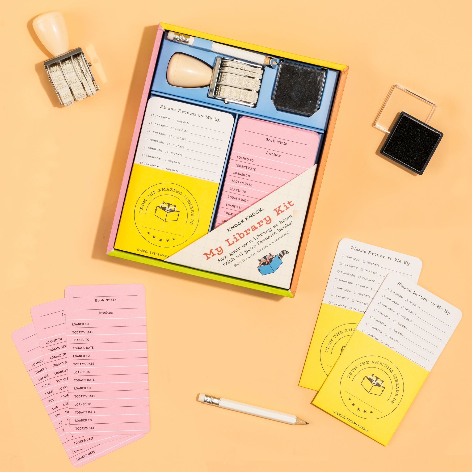 My Library Kit: Run Your Own Library At Home! Incl. Card Catalog Checkout Cards, Bookplates, Date Stamp & Inkpad