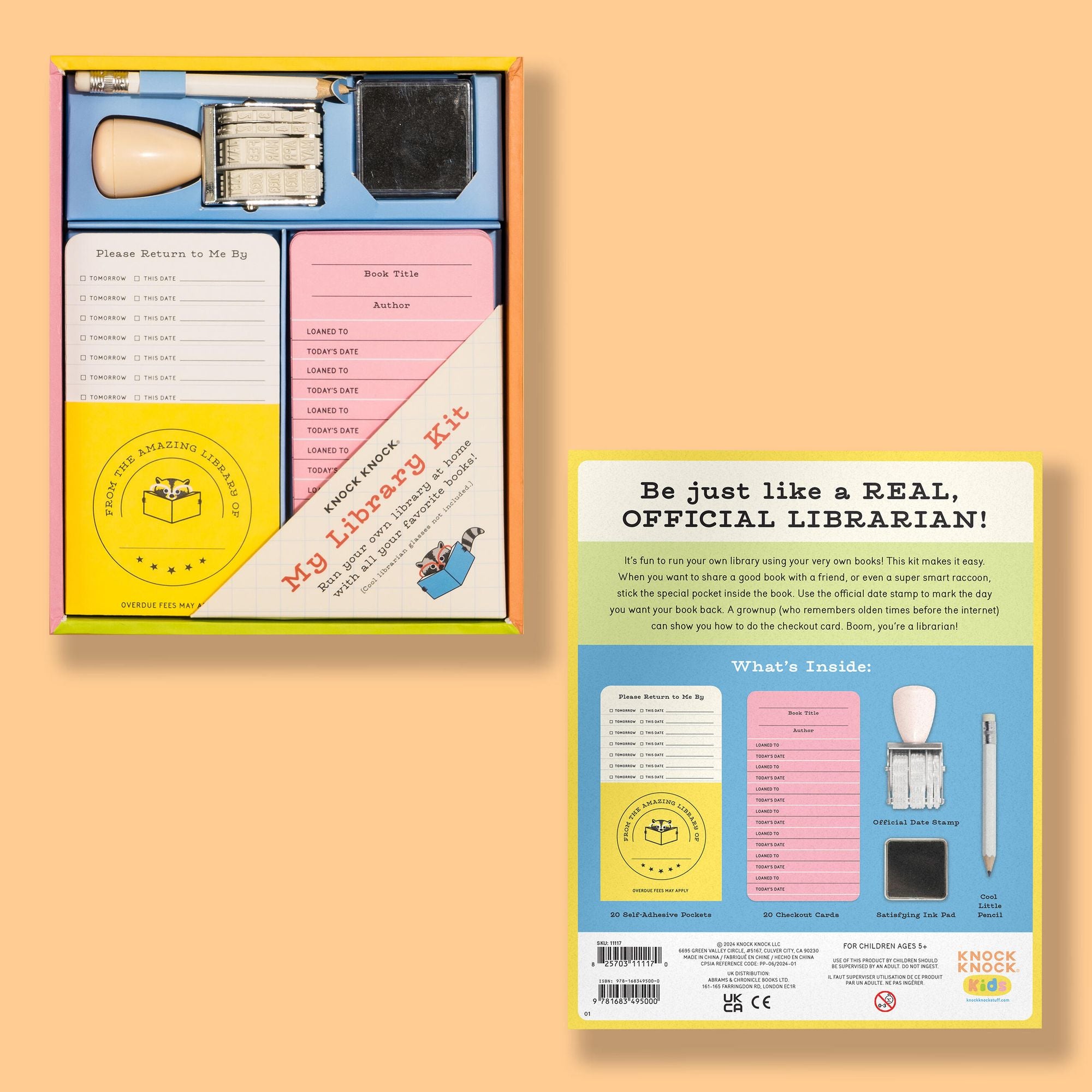 My Library Kit: Run Your Own Library At Home! Incl. Card Catalog Checkout Cards, Bookplates, Date Stamp & Inkpad