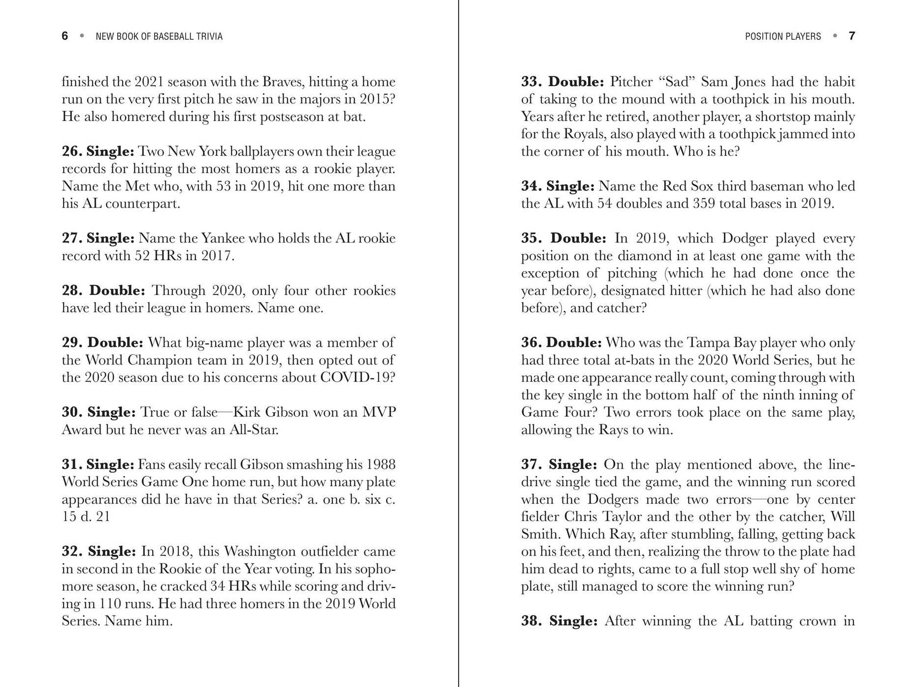 The New Book of Baseball Trivia: More than 500 Questions for Avid Fans