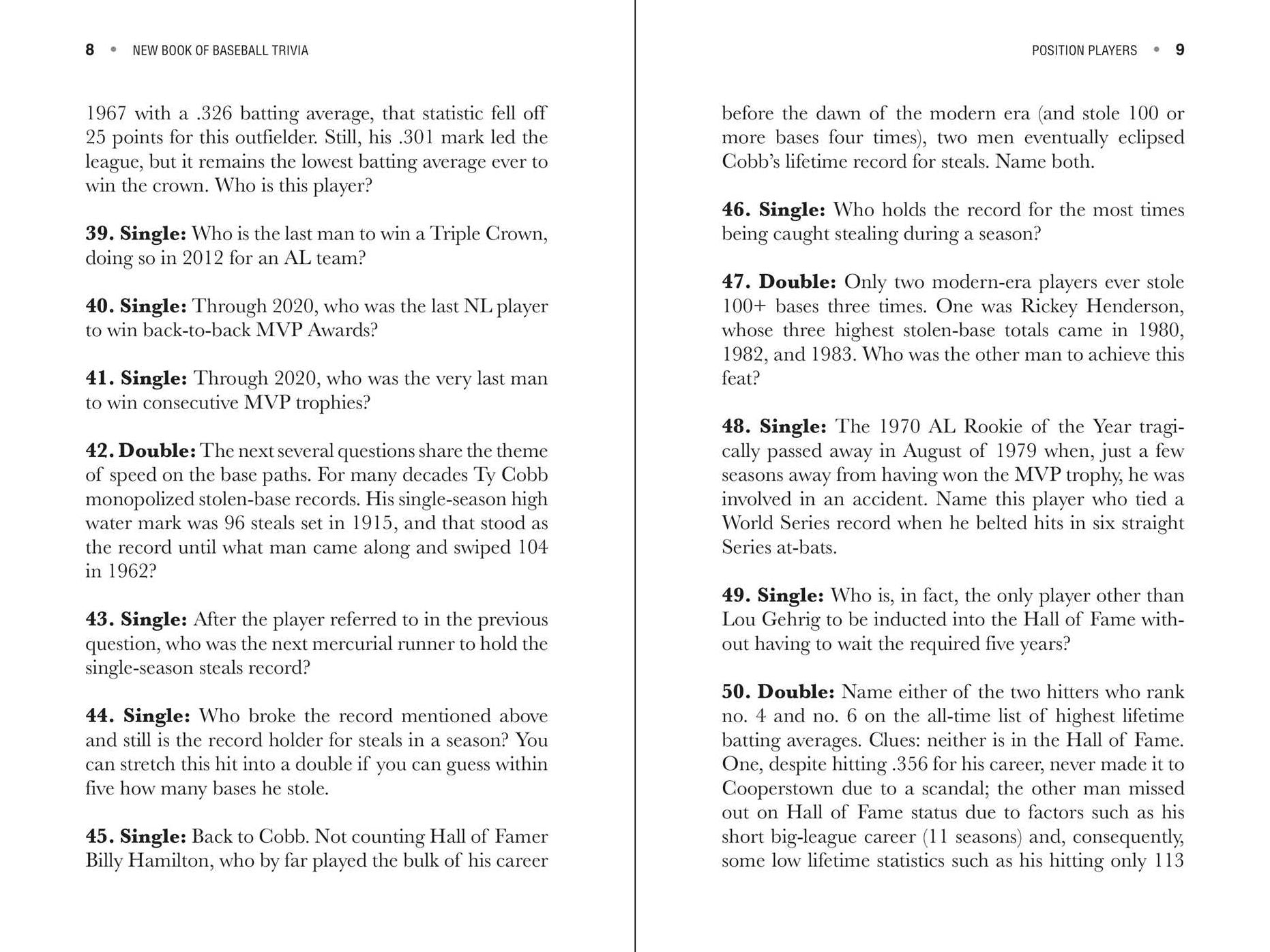 The New Book of Baseball Trivia: More than 500 Questions for Avid Fans