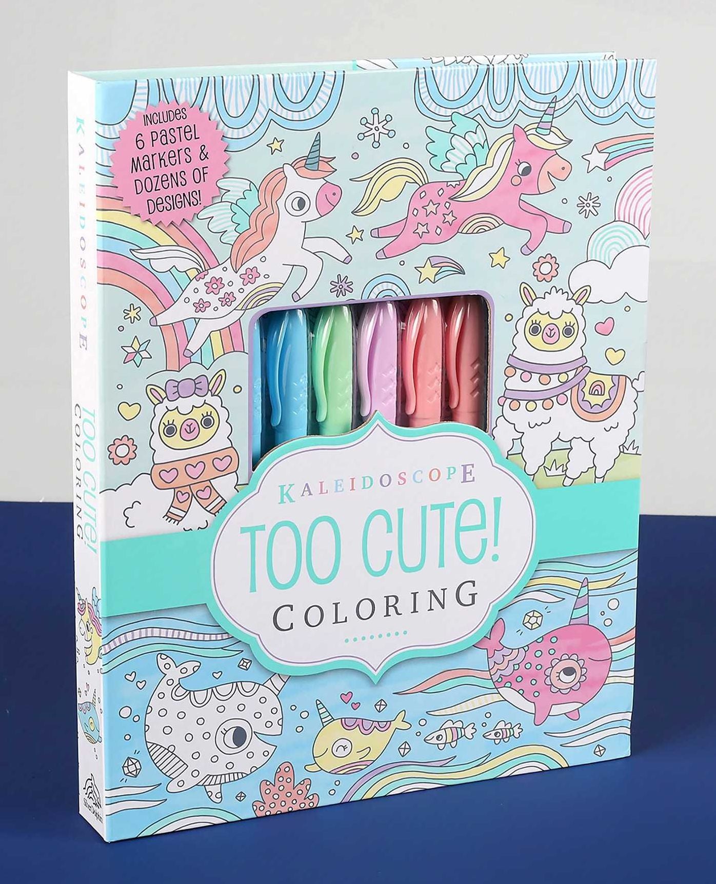 Kaleidoscope: Too Cute! Coloring: Includes 6 Pastel Markers and Dozens of Designs!