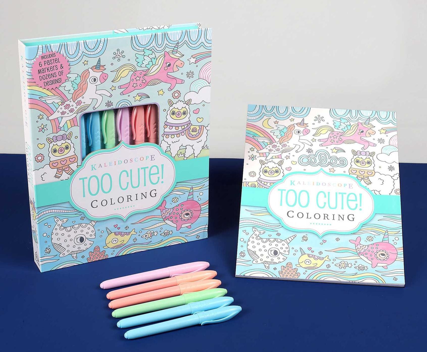 Kaleidoscope: Too Cute! Coloring: Includes 6 Pastel Markers and Dozens of Designs!