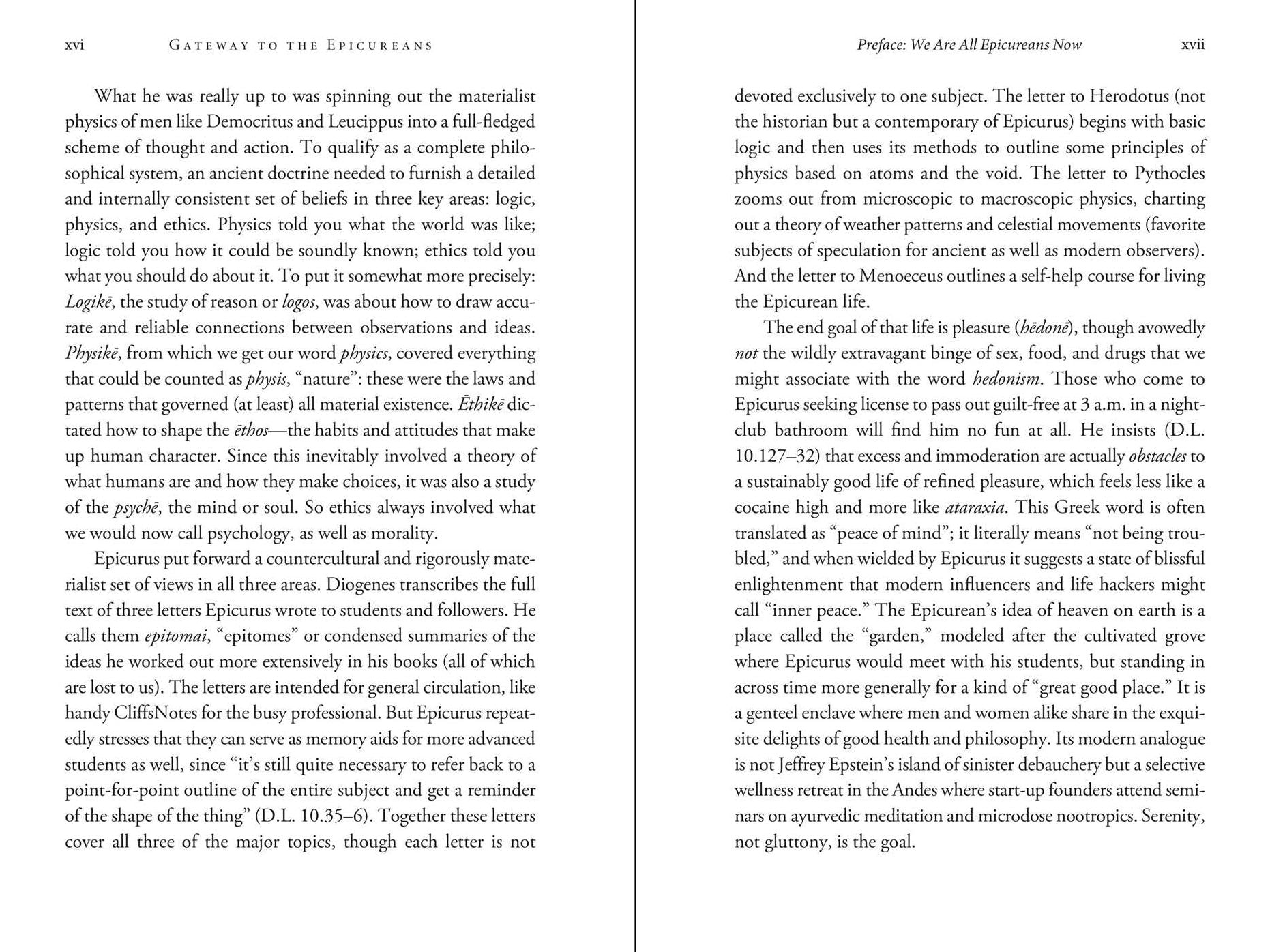 Gateway to the Epicureans: Epicurus, Lucretius, and Their Modern Heirs