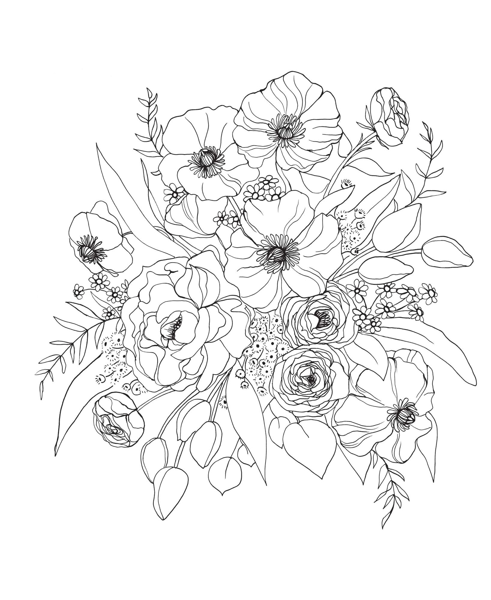 Floral Wonderland: A Blooming Coloring Retreat - A Relaxing Coloring Book of Beautiful Flowers for Adults