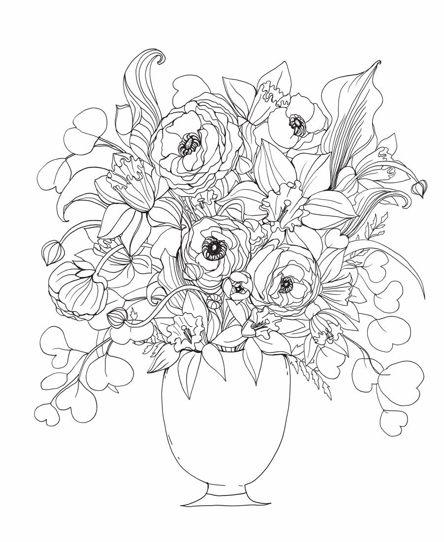 Floral Wonderland: A Blooming Coloring Retreat - A Relaxing Coloring Book of Beautiful Flowers for Adults