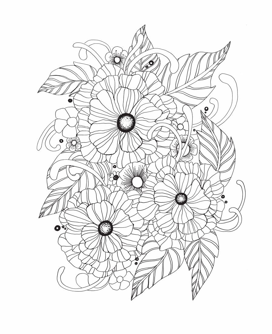 Floral Wonderland: A Blooming Coloring Retreat - A Relaxing Coloring Book of Beautiful Flowers for Adults