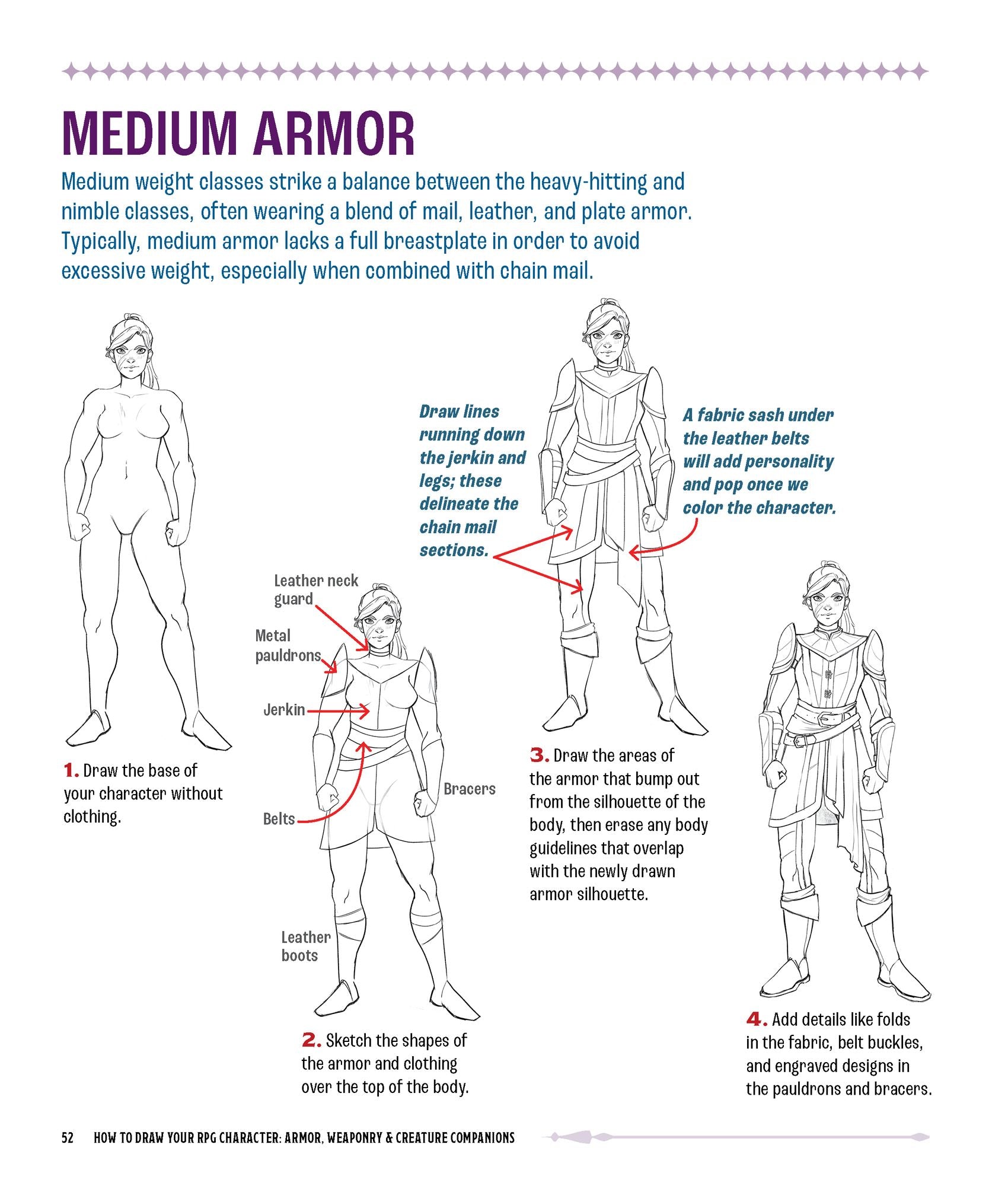 How to Draw Your RPG Character: Armor, Weaponry & Creature Companions - Guide to Drawing Clothing, Armor, Swords, and Dragons for Role-Playing Elves, Orcs, Druids, Sorcerers, and More: Customize Your Fantasy Character Step by Step
