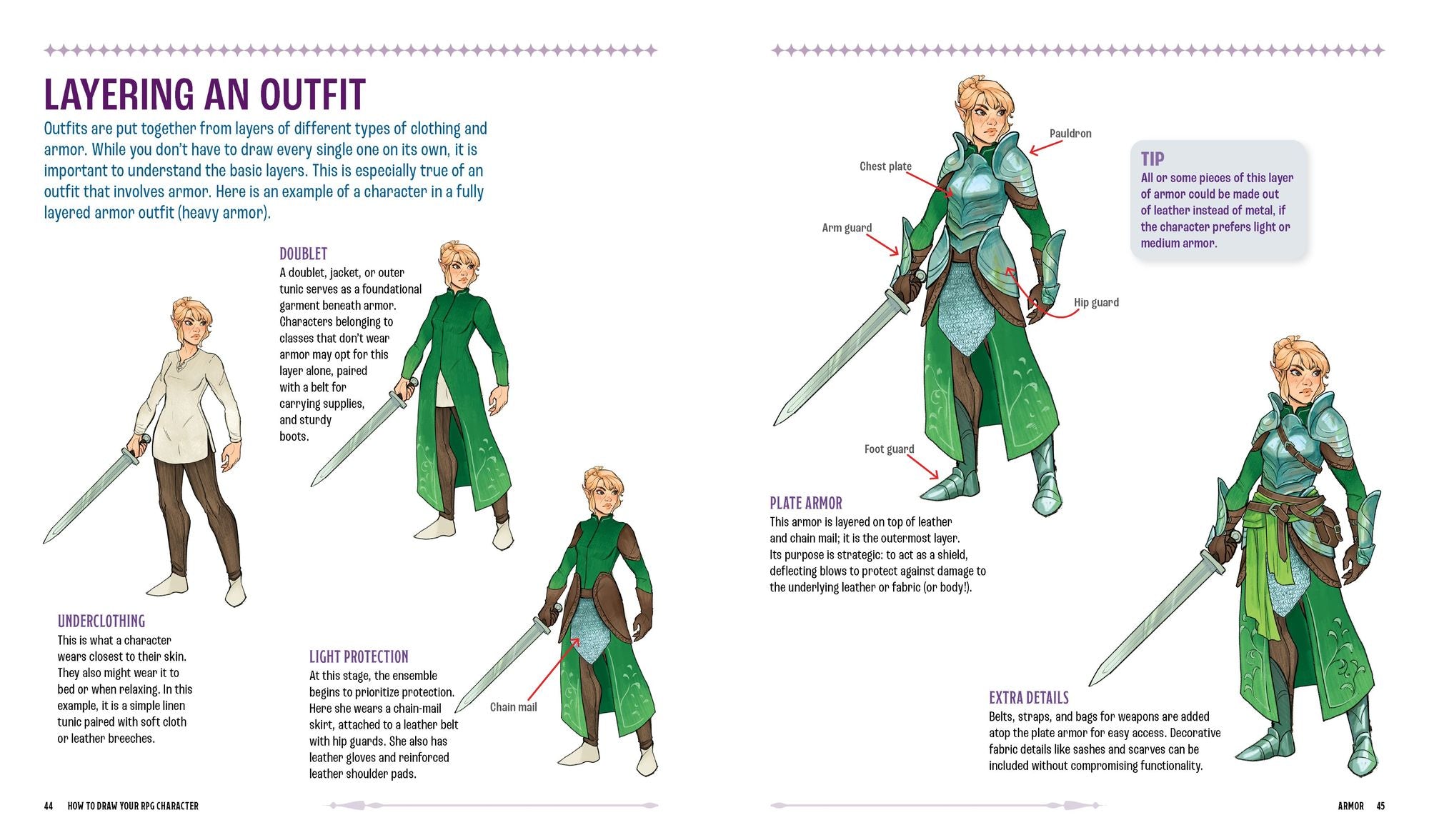 How to Draw Your RPG Character: Armor, Weaponry & Creature Companions - Guide to Drawing Clothing, Armor, Swords, and Dragons for Role-Playing Elves, Orcs, Druids, Sorcerers, and More: Customize Your Fantasy Character Step by Step