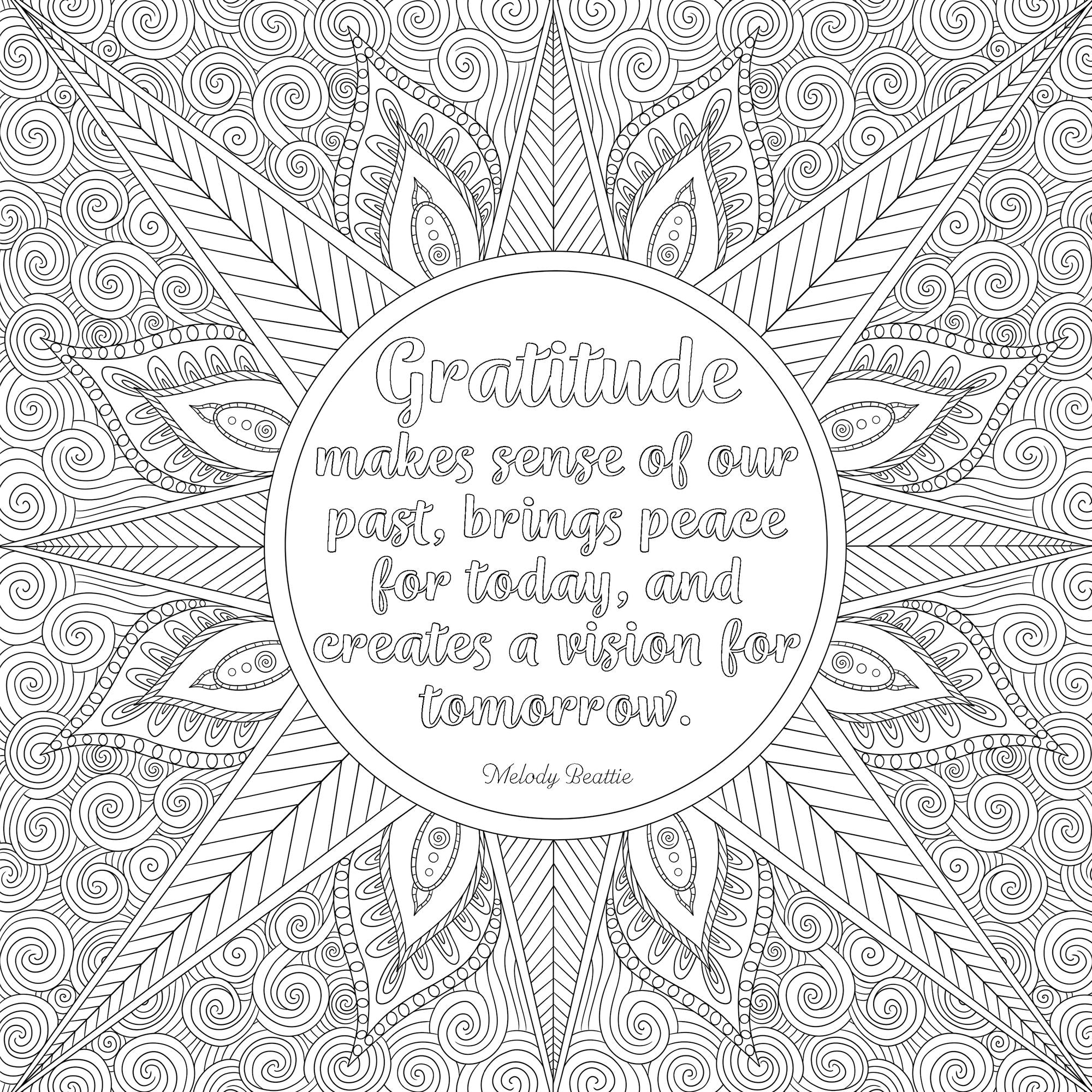 A Garden of Gratitude: Inspirational Quotes to Color, Heal, and Empower