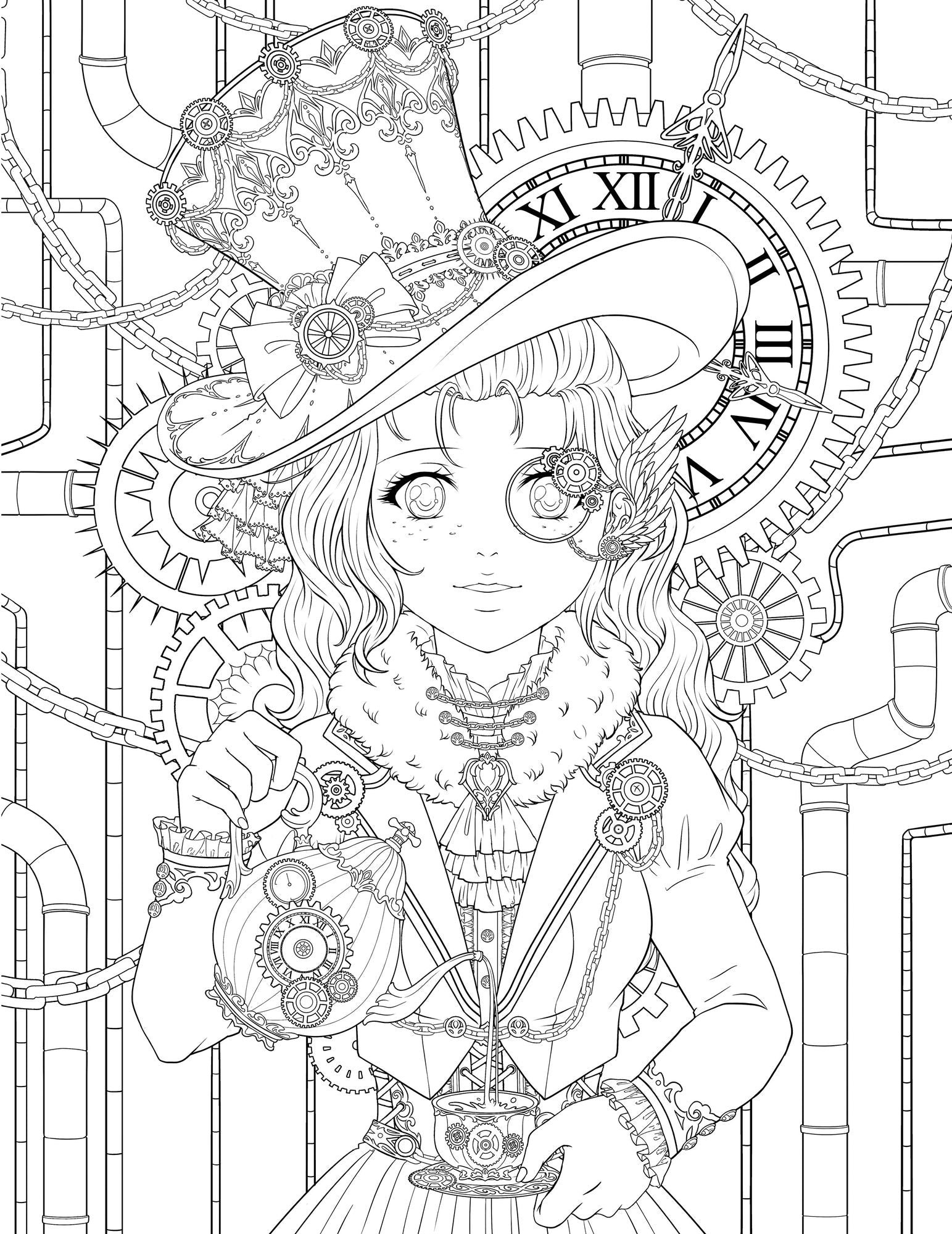 Manga Worlds: A Coloring Book