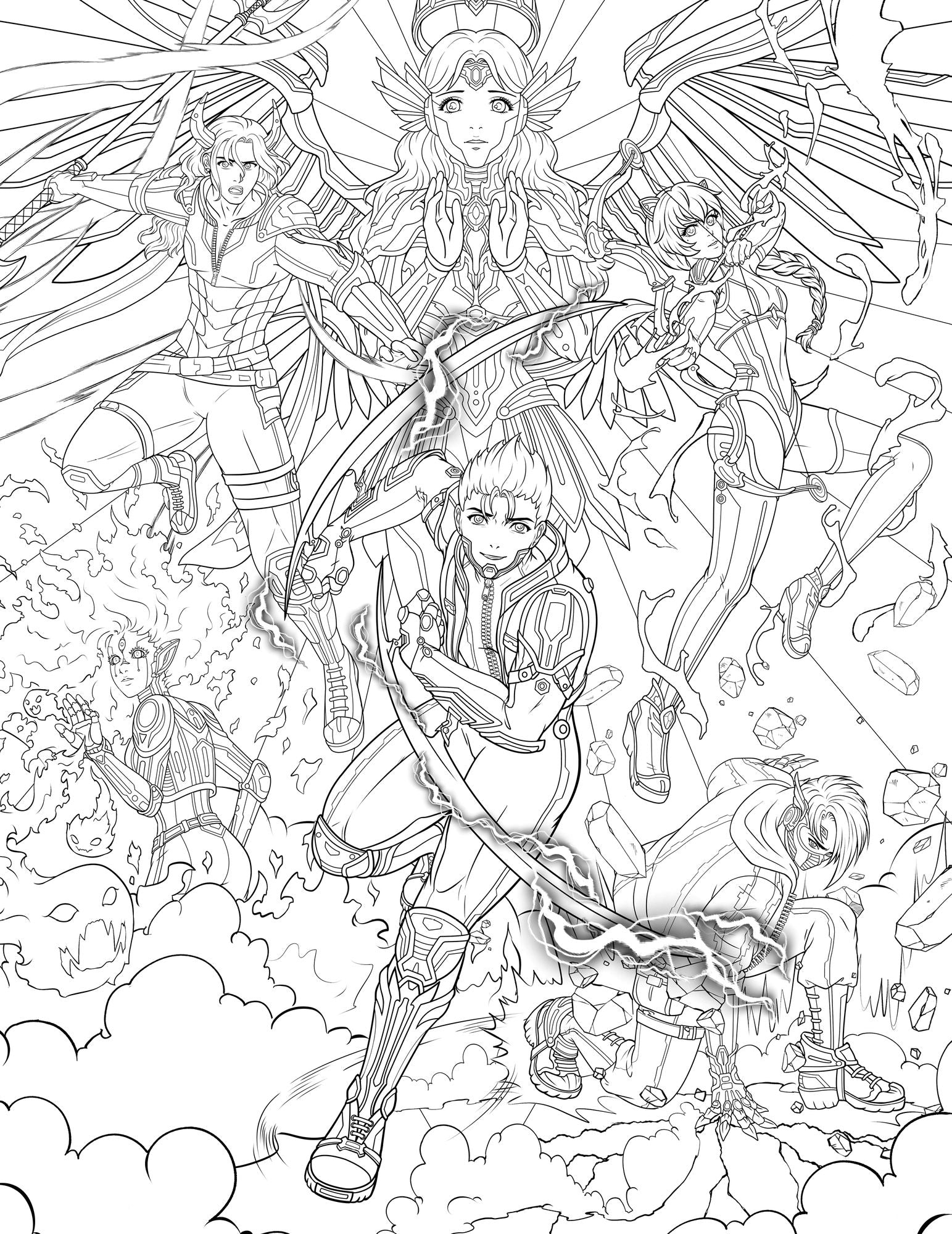 Manga Worlds: A Coloring Book
