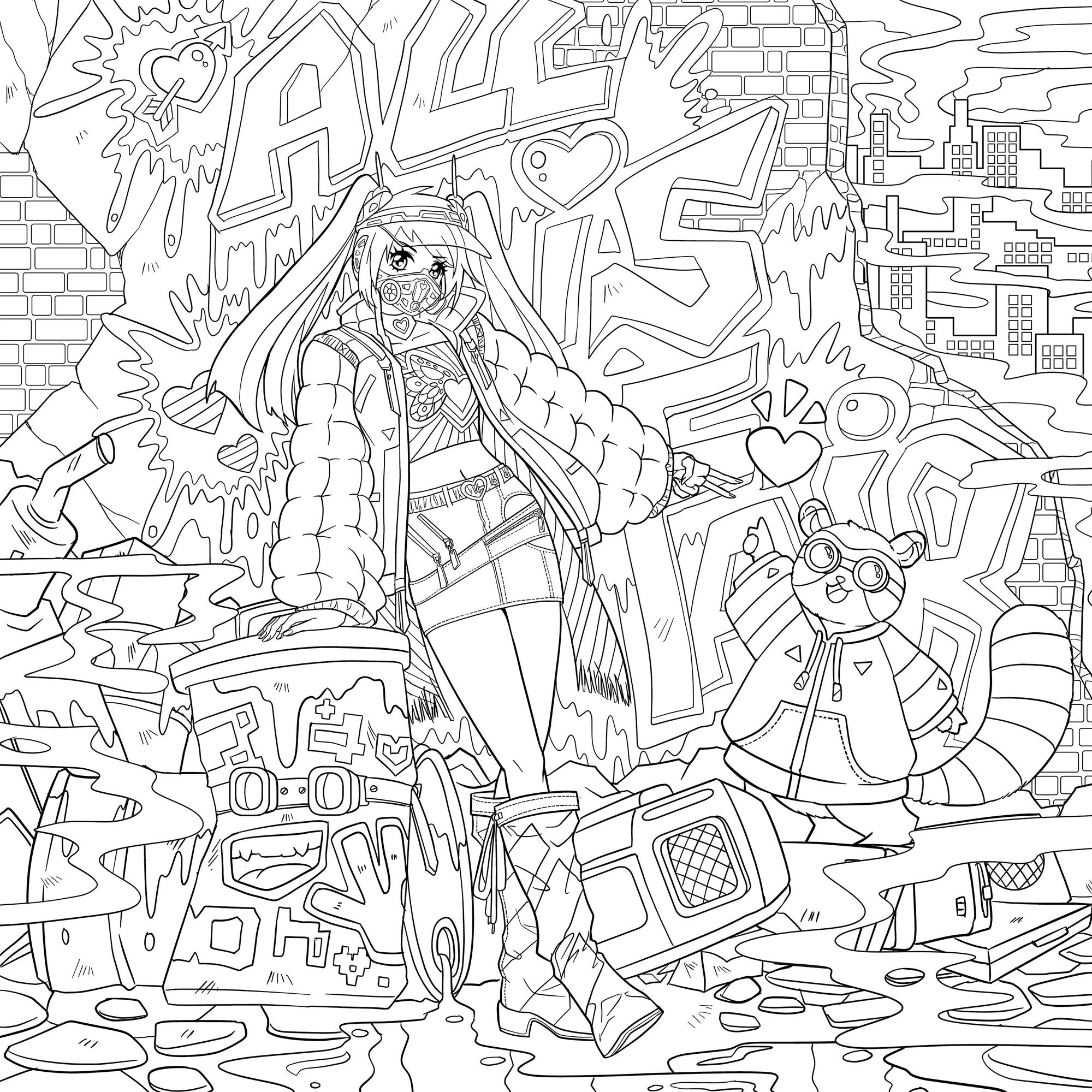Love & Dystopia: A Manga Coloring Book