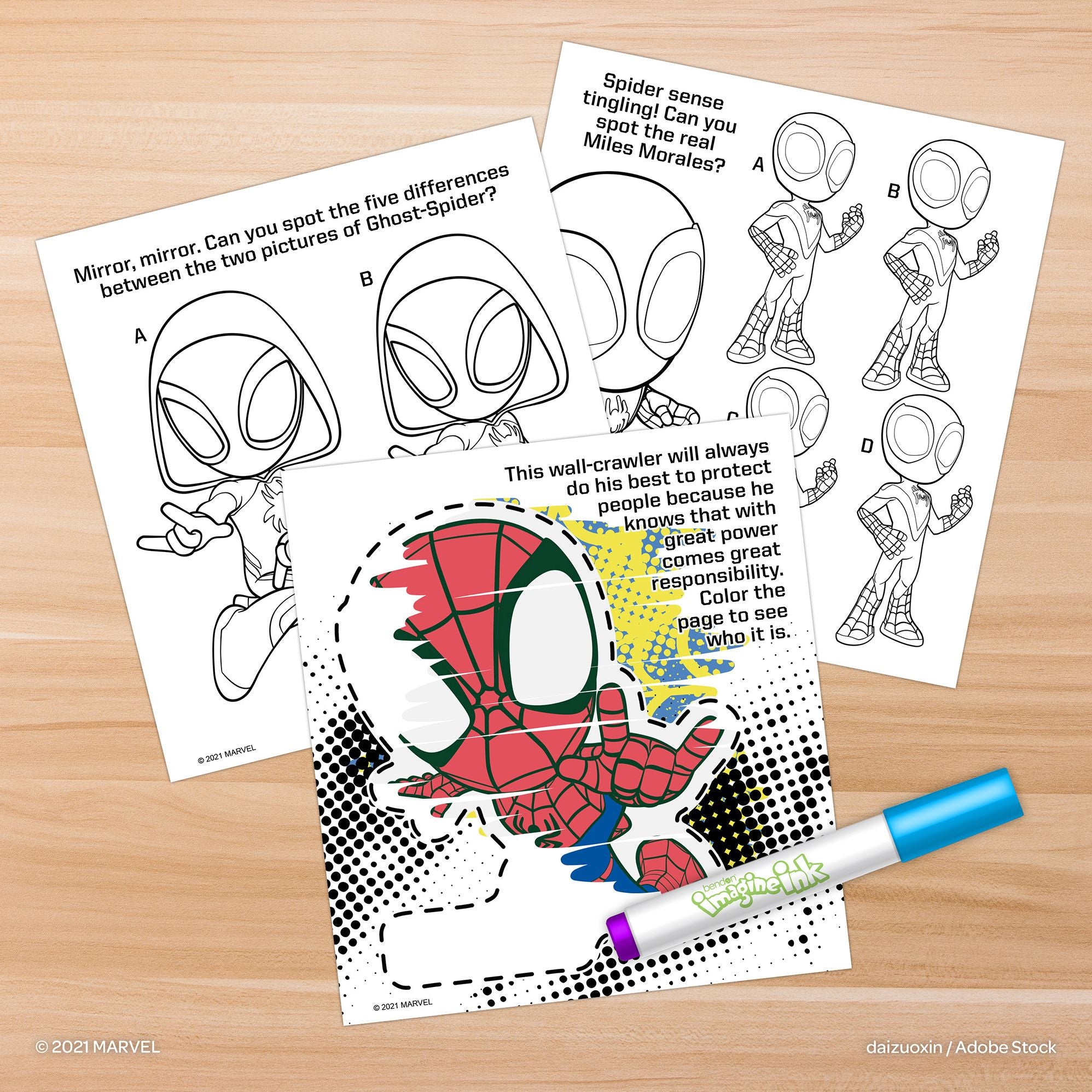 Spidey and His Amazing Friends Imagine Ink Magic Ink Pictures Book