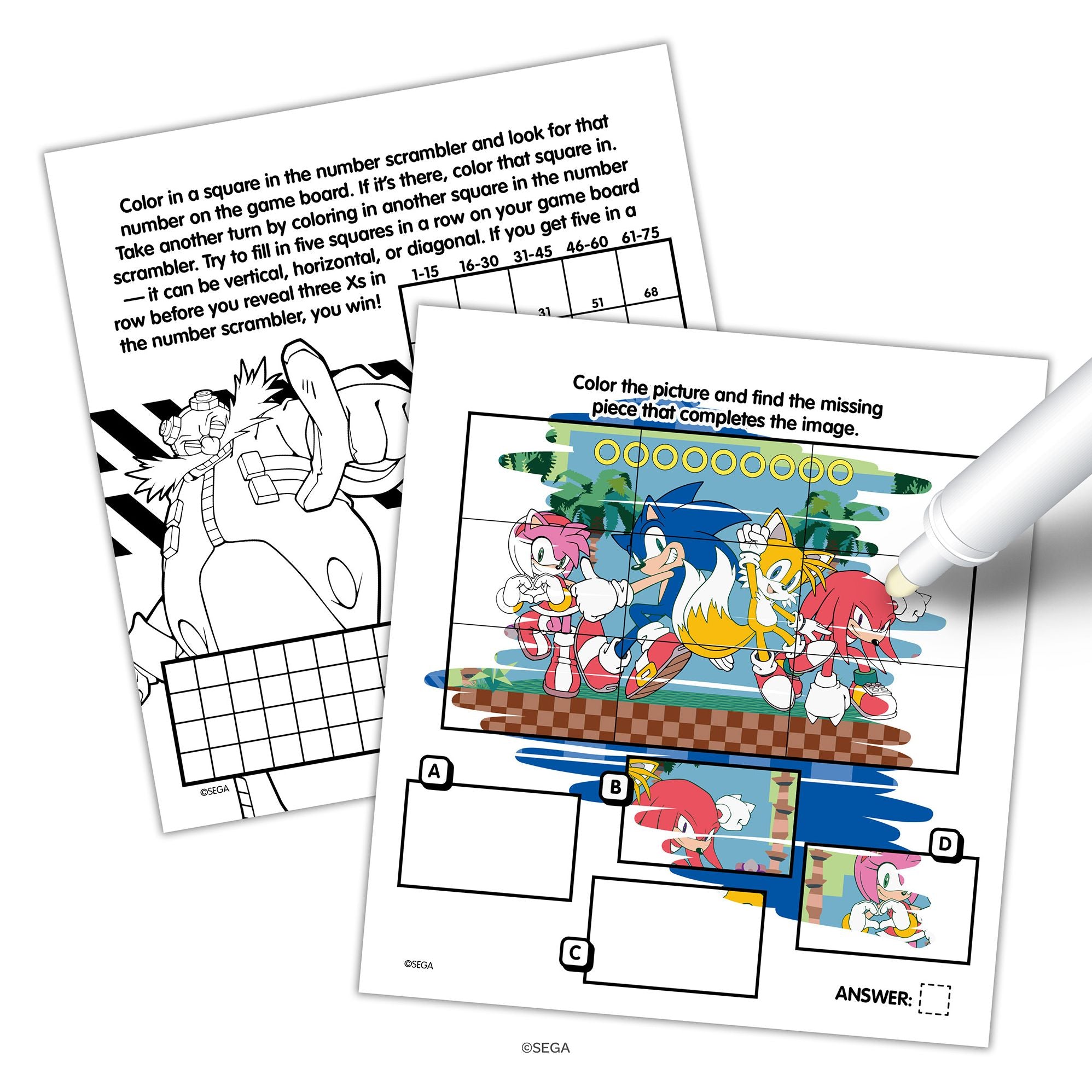 Sonic Imagine Ink Magic Ink Pictures Book