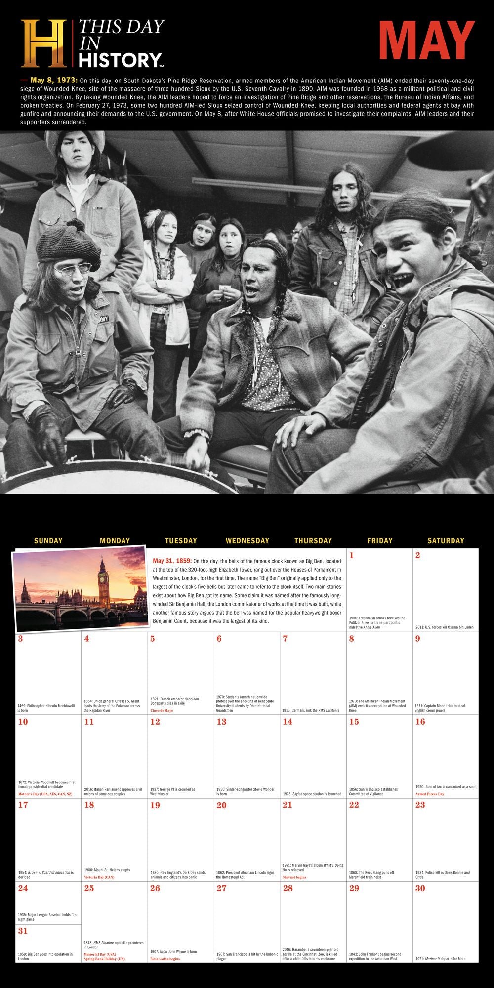 2026 History Channel This Day in History Wall Calendar