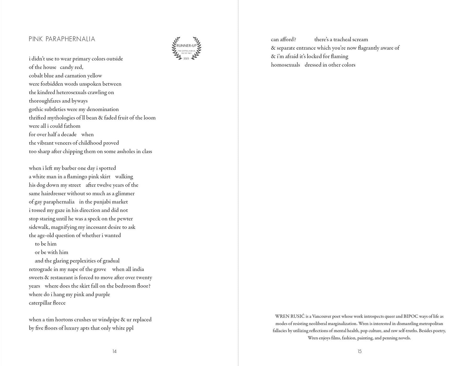 The Central Avenue Poetry Prize 2025