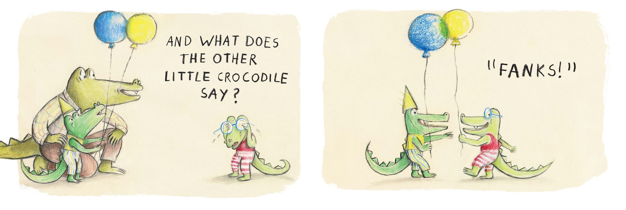 What Does Little Crocodile Say At the Birthday Party?