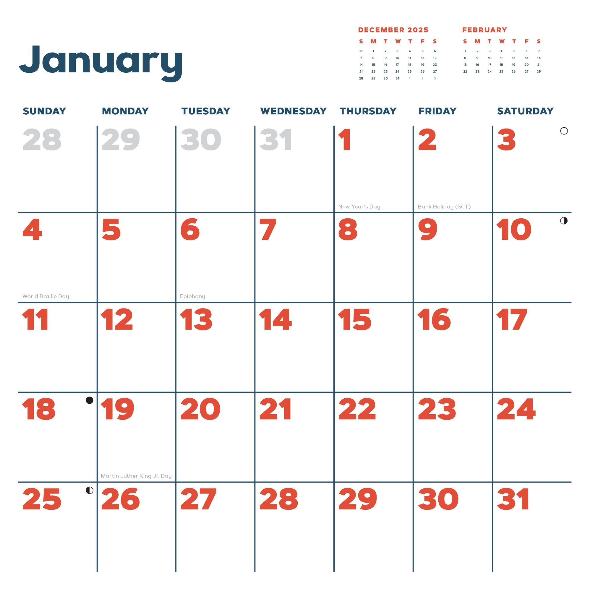 2026 Catffirmations Wall Calendar