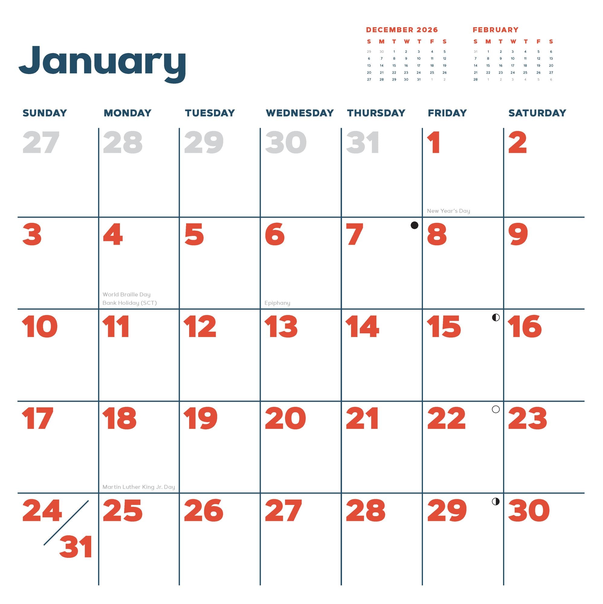 2027 Catffirmations Wall Calendar