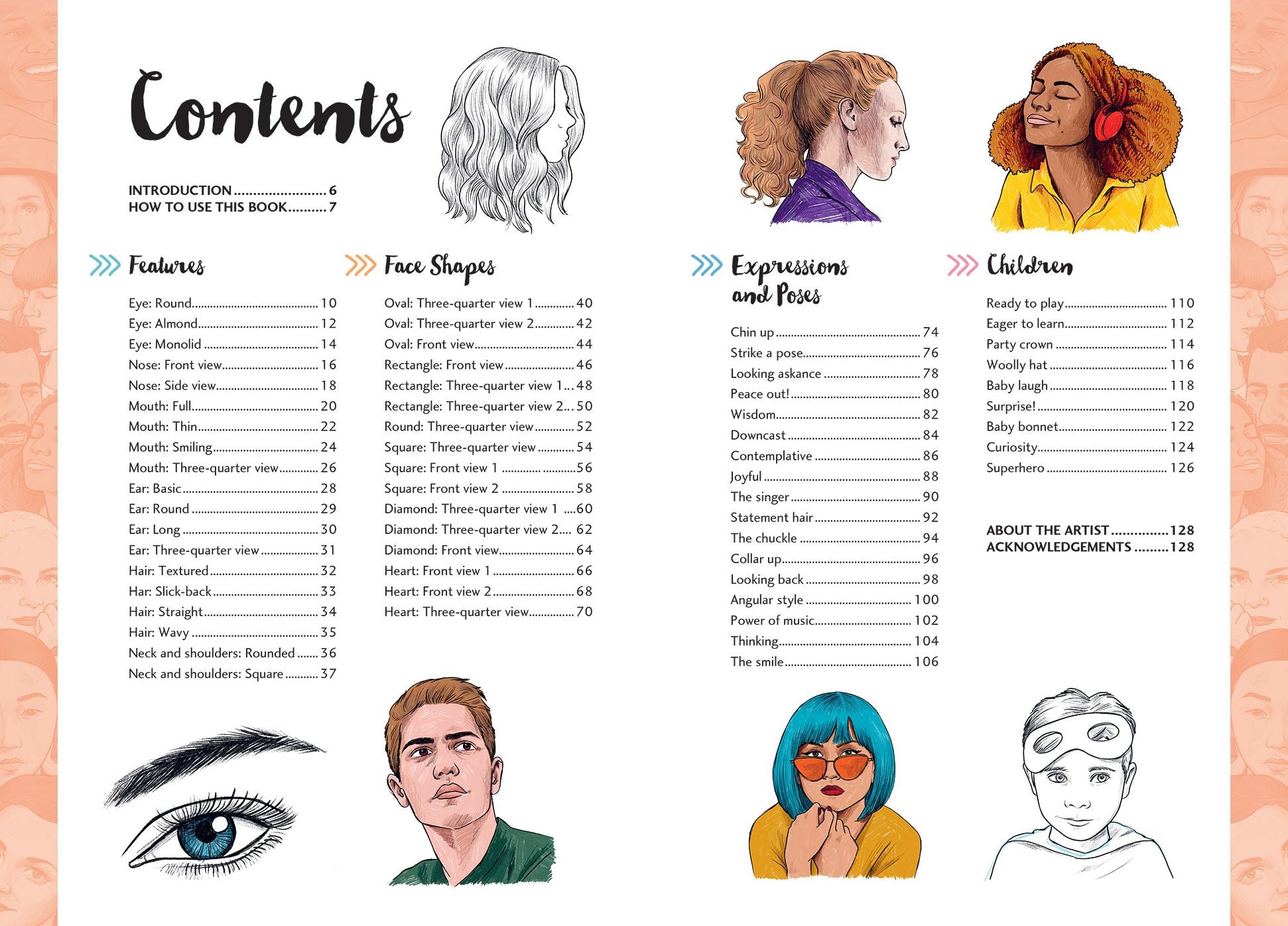 10 Step Drawing: Faces: Draw over 50 fabulous faces in 10 easy steps