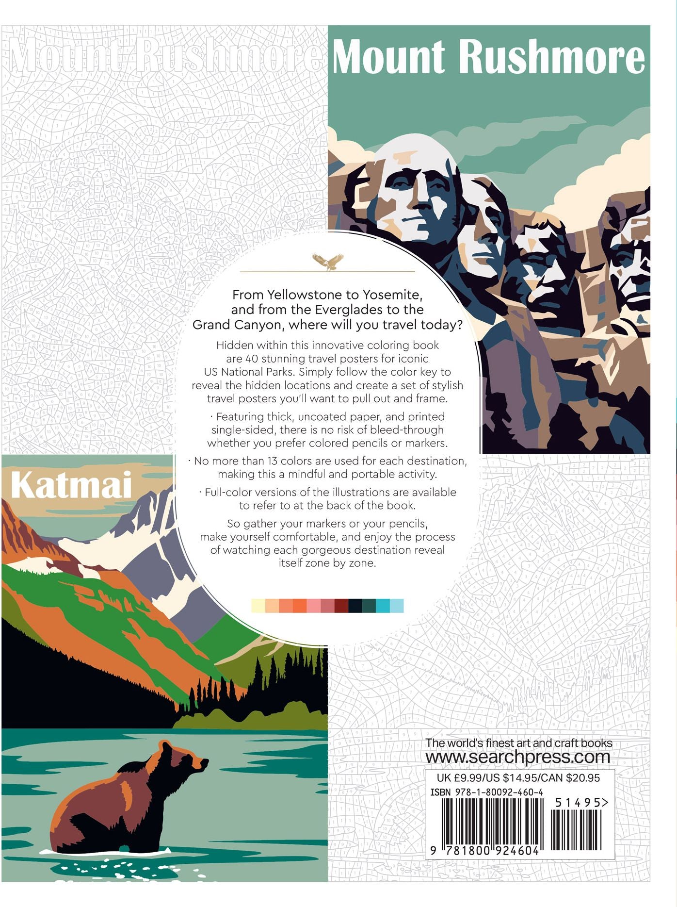 Color by Numbers US National Parks: 40 mystery pictures to reveal