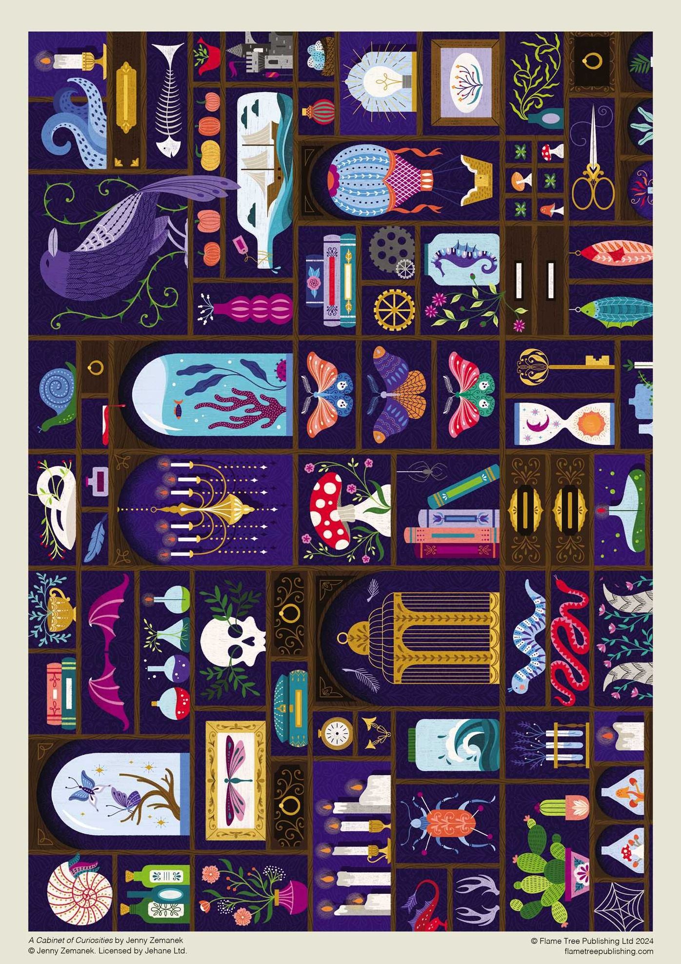 Adult Sustainable Jigsaw Puzzle: Jenny Zemanek: A Cabinet of Curiosities: 1000-pieces. Ethical, Sustainable, Earth-friendly