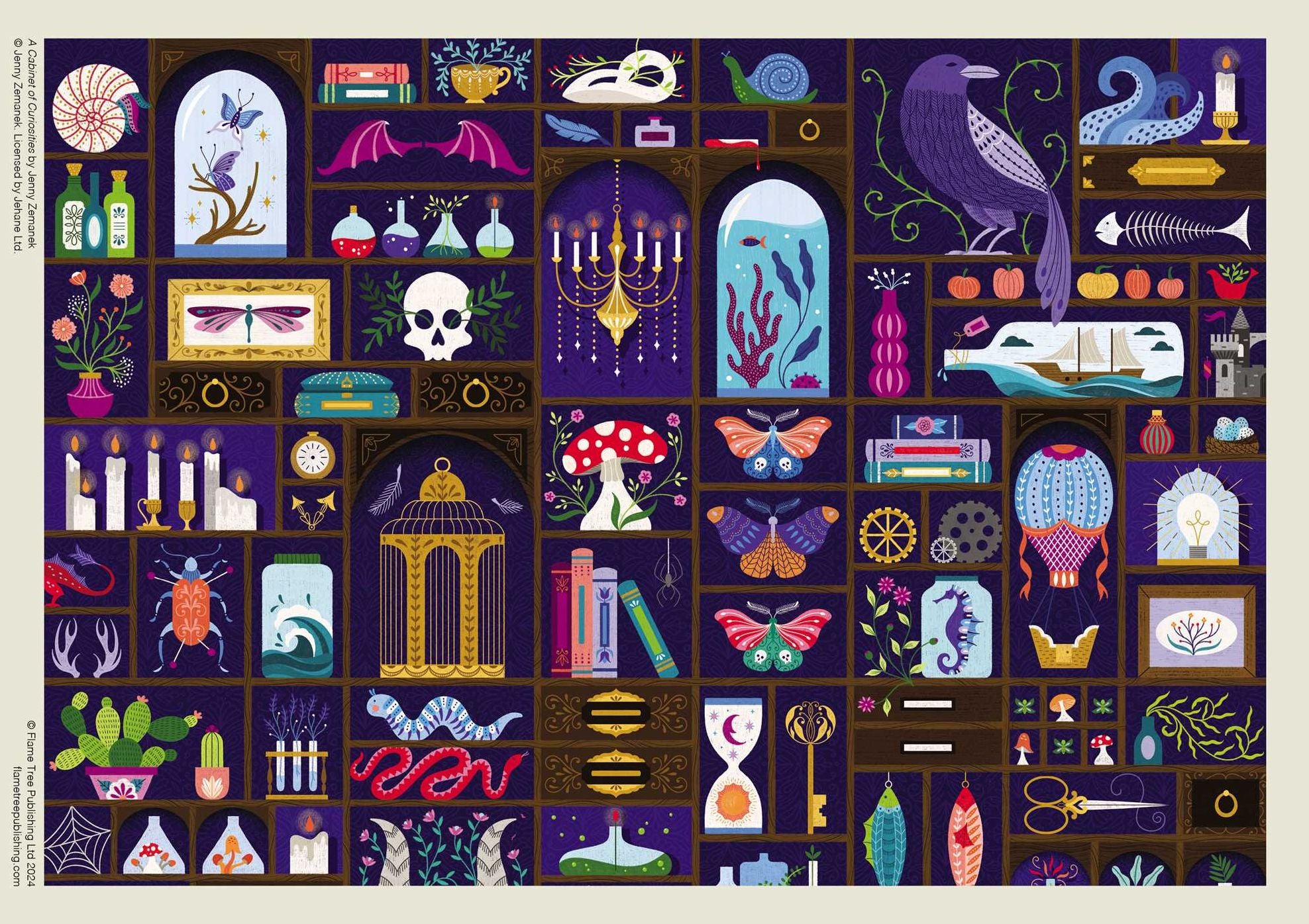 Adult Sustainable Jigsaw Puzzle: Jenny Zemanek: A Cabinet of Curiosities: 1000-pieces. Ethical, Sustainable, Earth-friendly