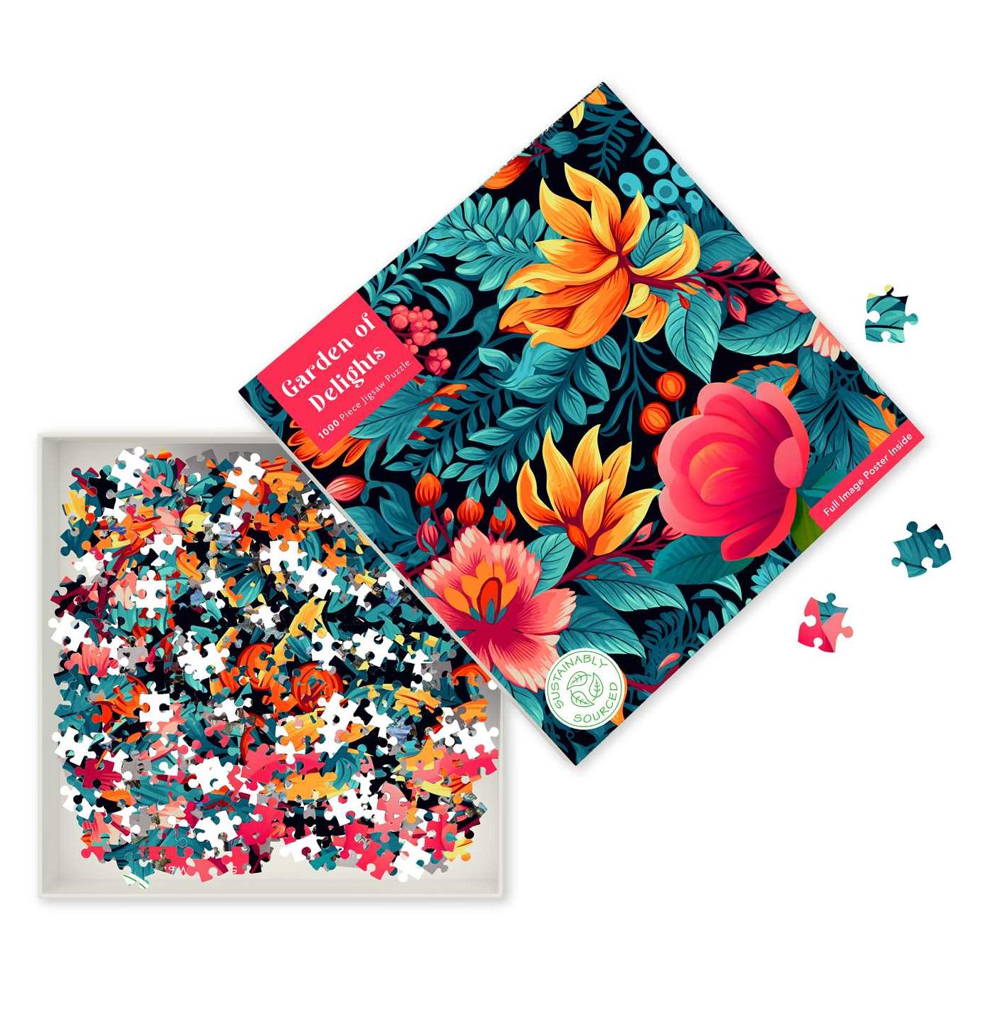 Adult Sustainable Jigsaw Puzzle Garden of Delights: 1000-pieces. Ethical, Sustainable, Earth-friendly