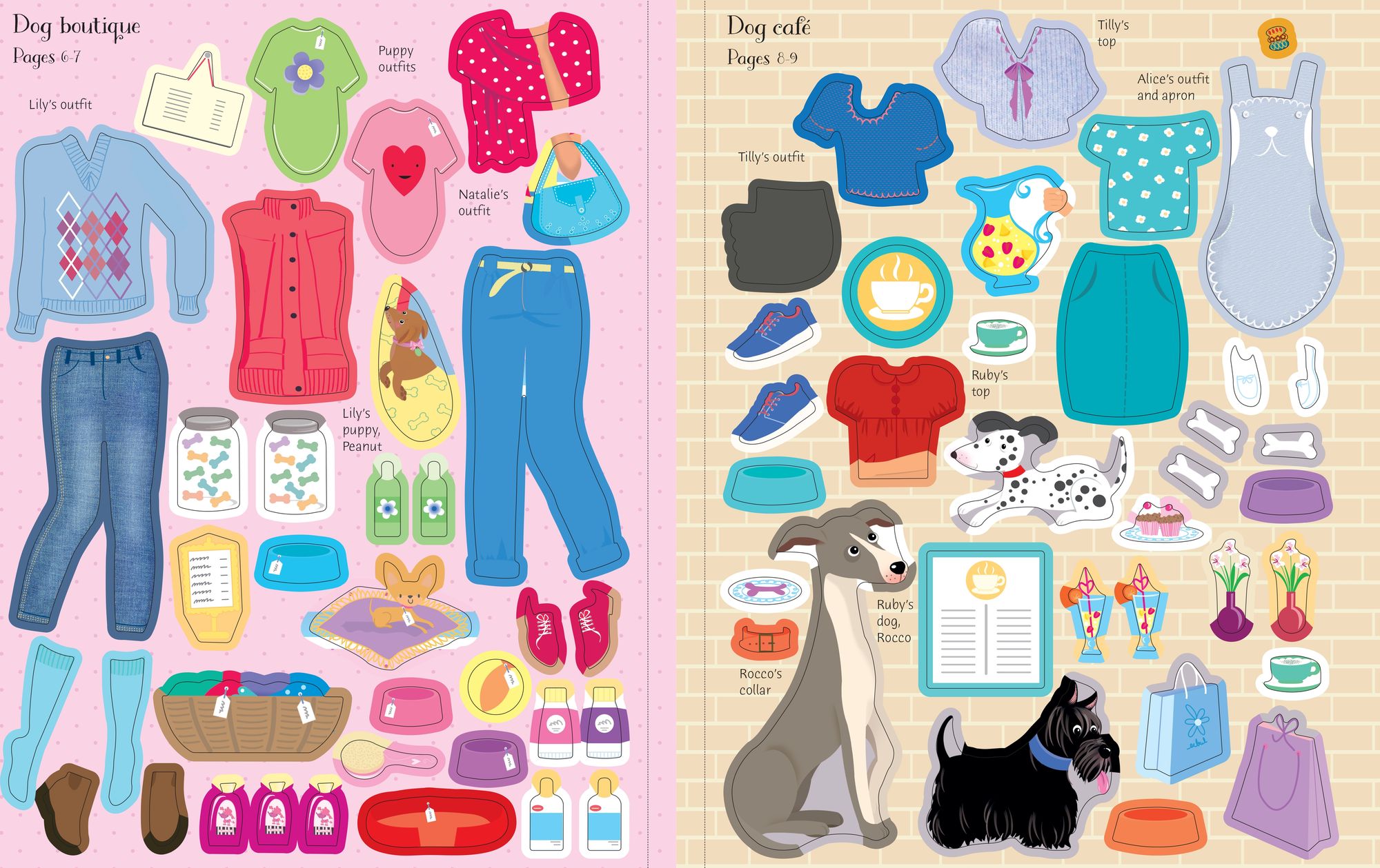 Sticker Dolly Dressing Dogs and Puppies